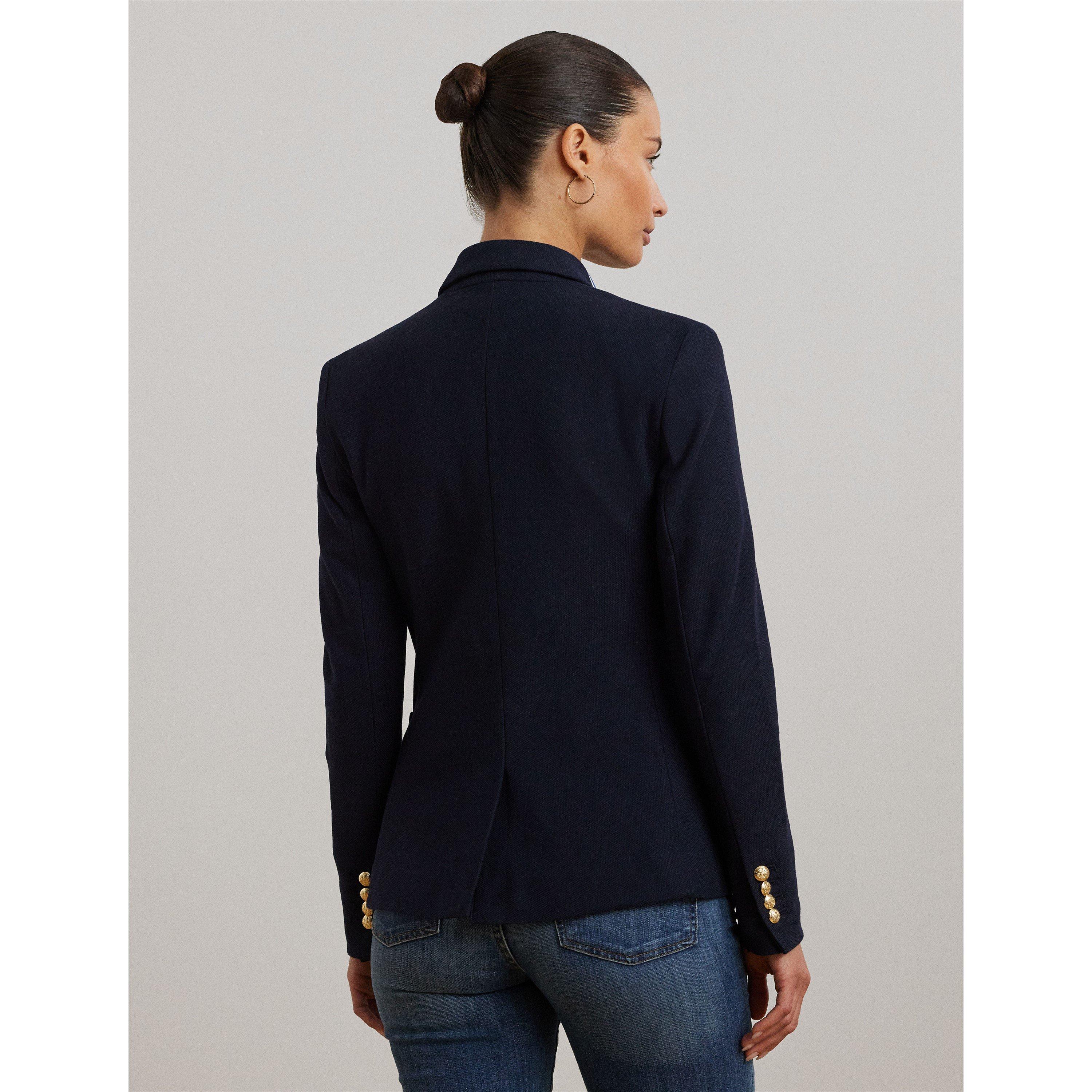 Lauren Navy - Lauren by Ralph Lauren - Women's Anfisa Cotton Long Sleeve Monogram Blazer - 4