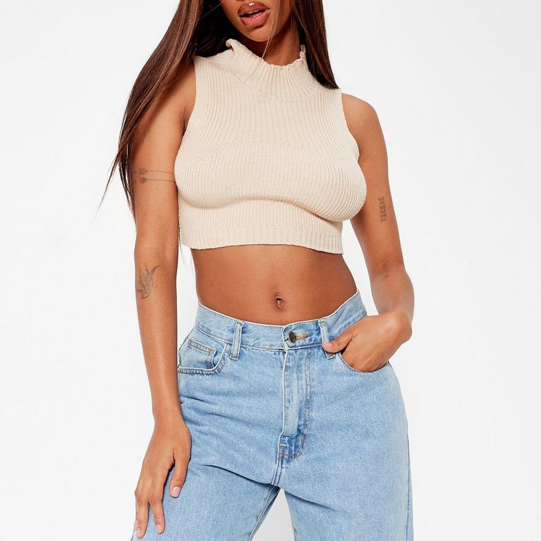 PIERRE - ISAWITFIRST High Neck Contrast Rib Knit Crop Top - Guide des tailles - 1