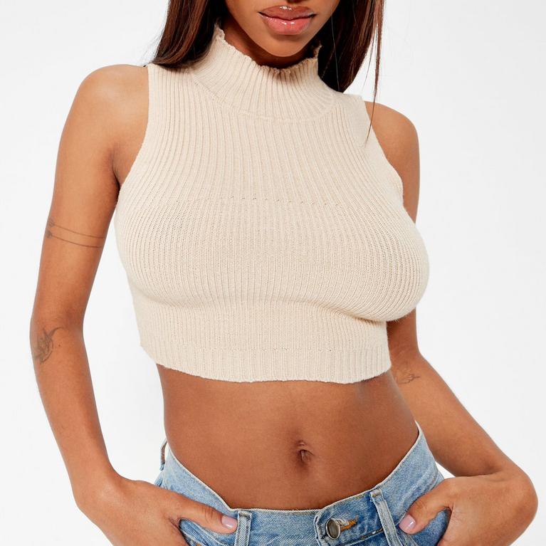 PIERRE - ISAWITFIRST High Neck Contrast Rib Knit Crop Top - Guide des tailles - 3