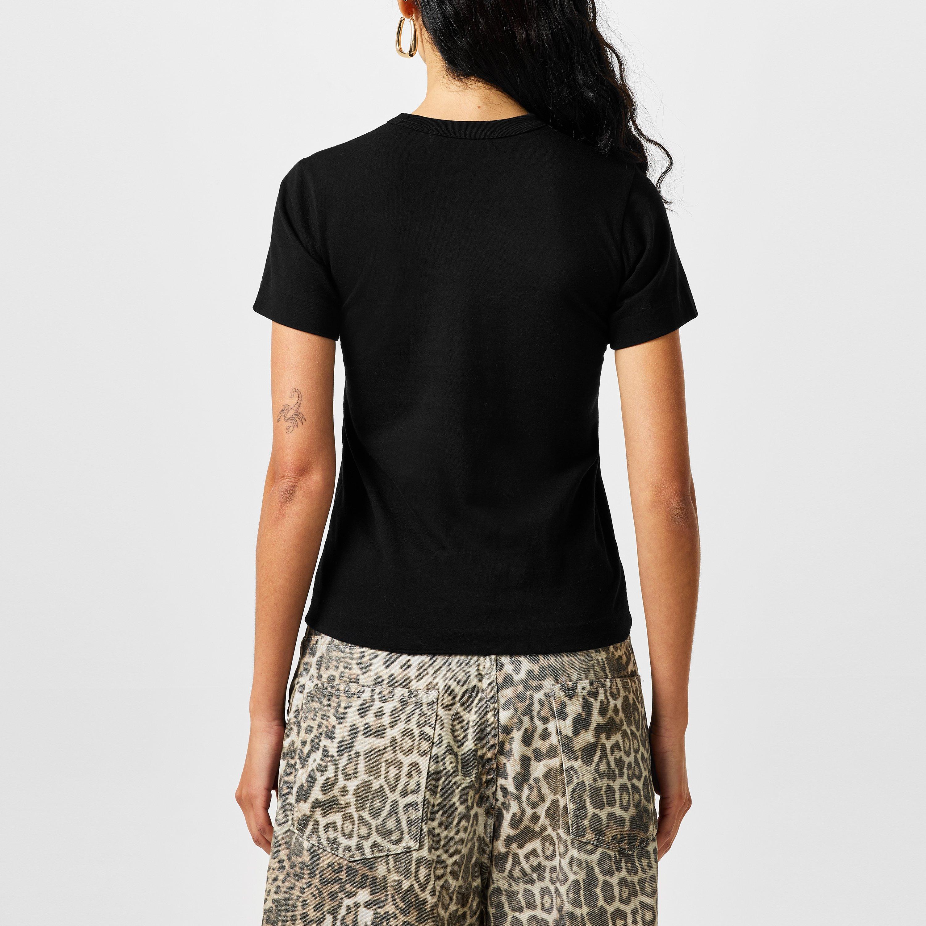 Black/Gold 1 - Comme des Garcons PLAY - Gold Heart T-Shirt - 3