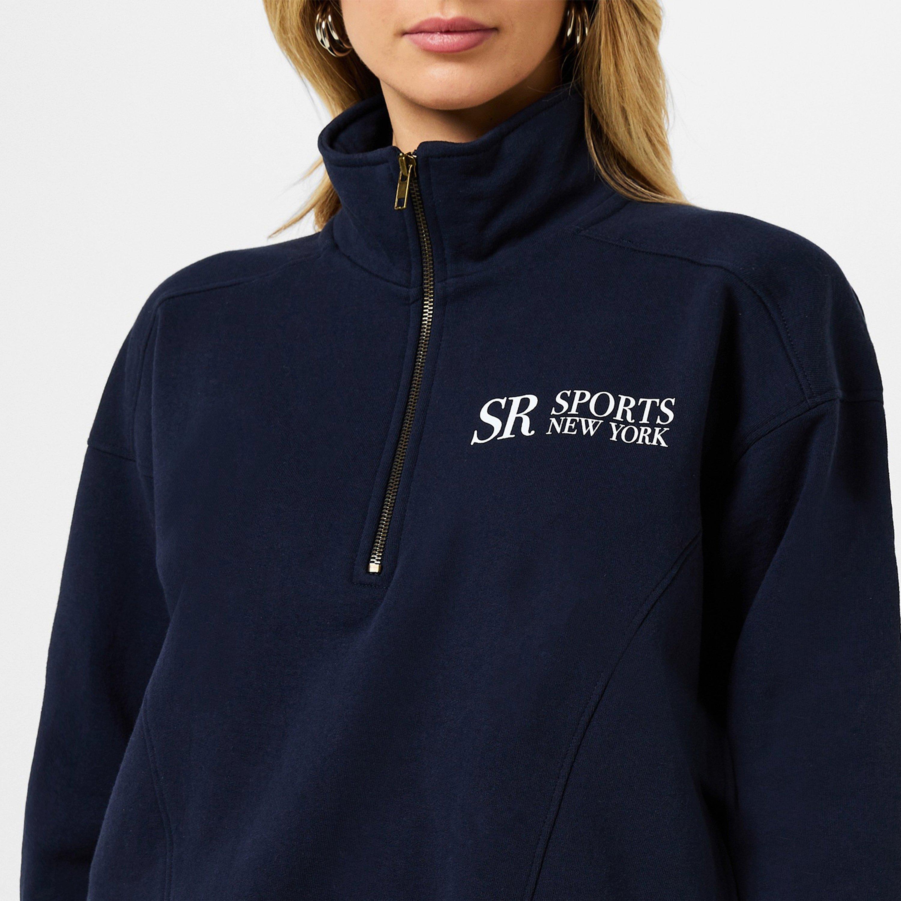 Sporty and Rich | Logo quarter Zip Sweatshirt | 1/4 Zip