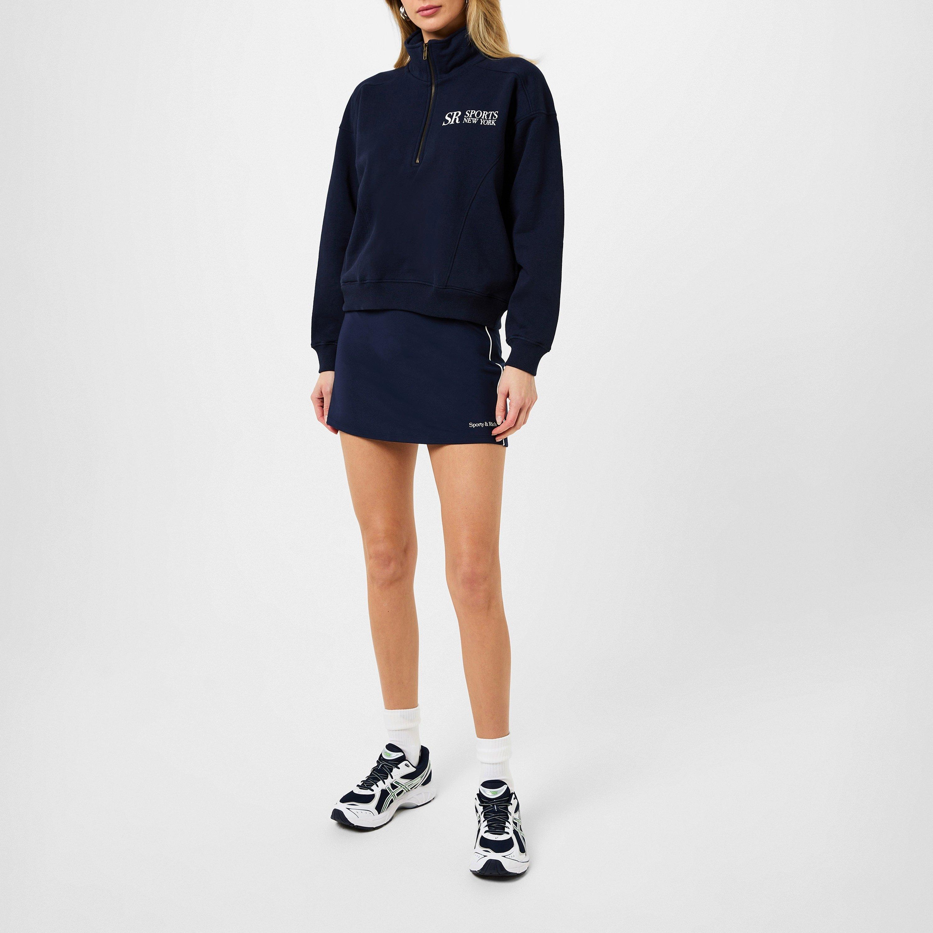Navy - Sporty and Rich - Women's Quarter-Zip Fleece - 4