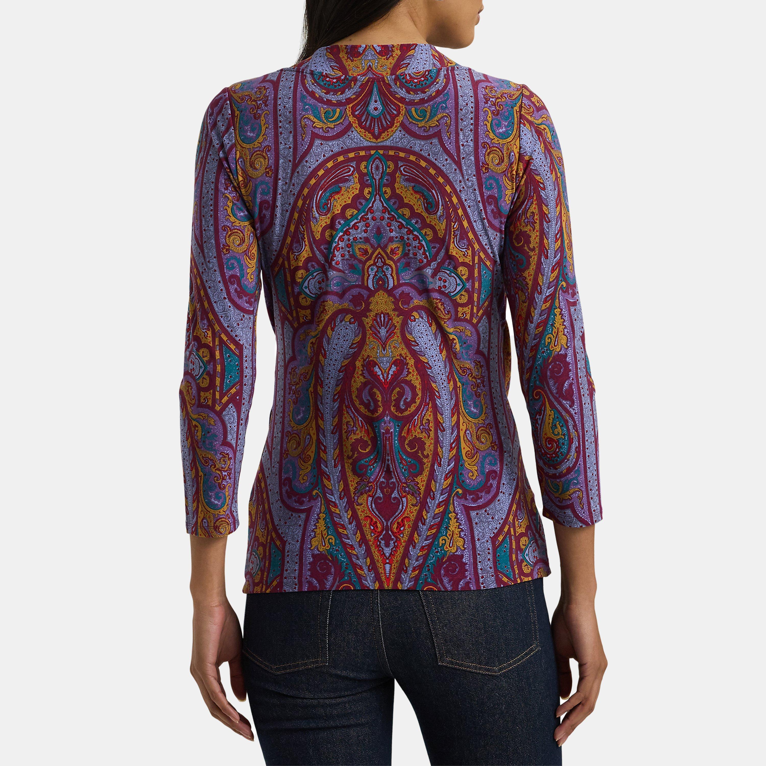 Fuchsia Multi - Lauren by Ralph Lauren - Jainab Wrap Top - 2