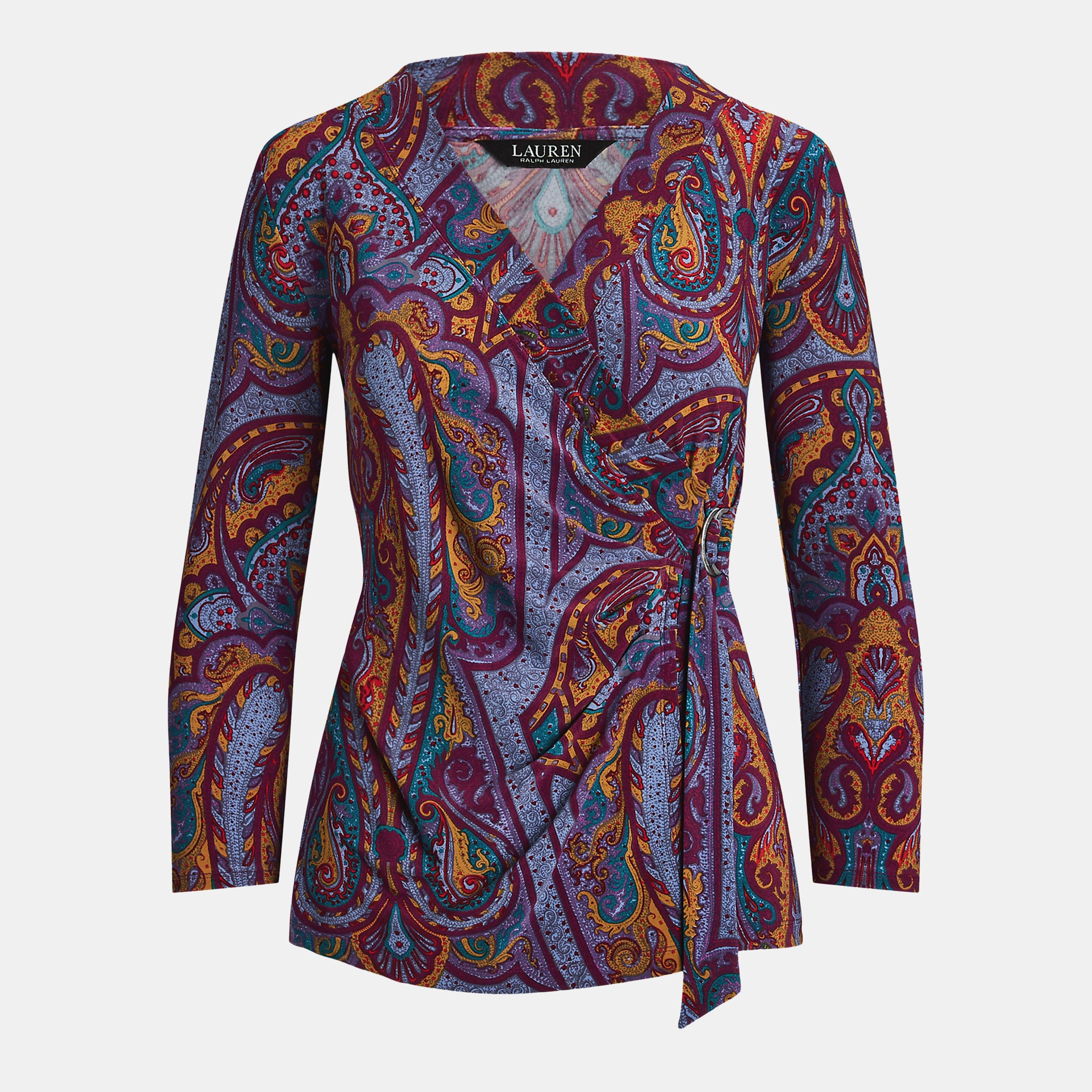 Fuchsia Multi - Lauren by Ralph Lauren - Jainab Wrap Top - 4