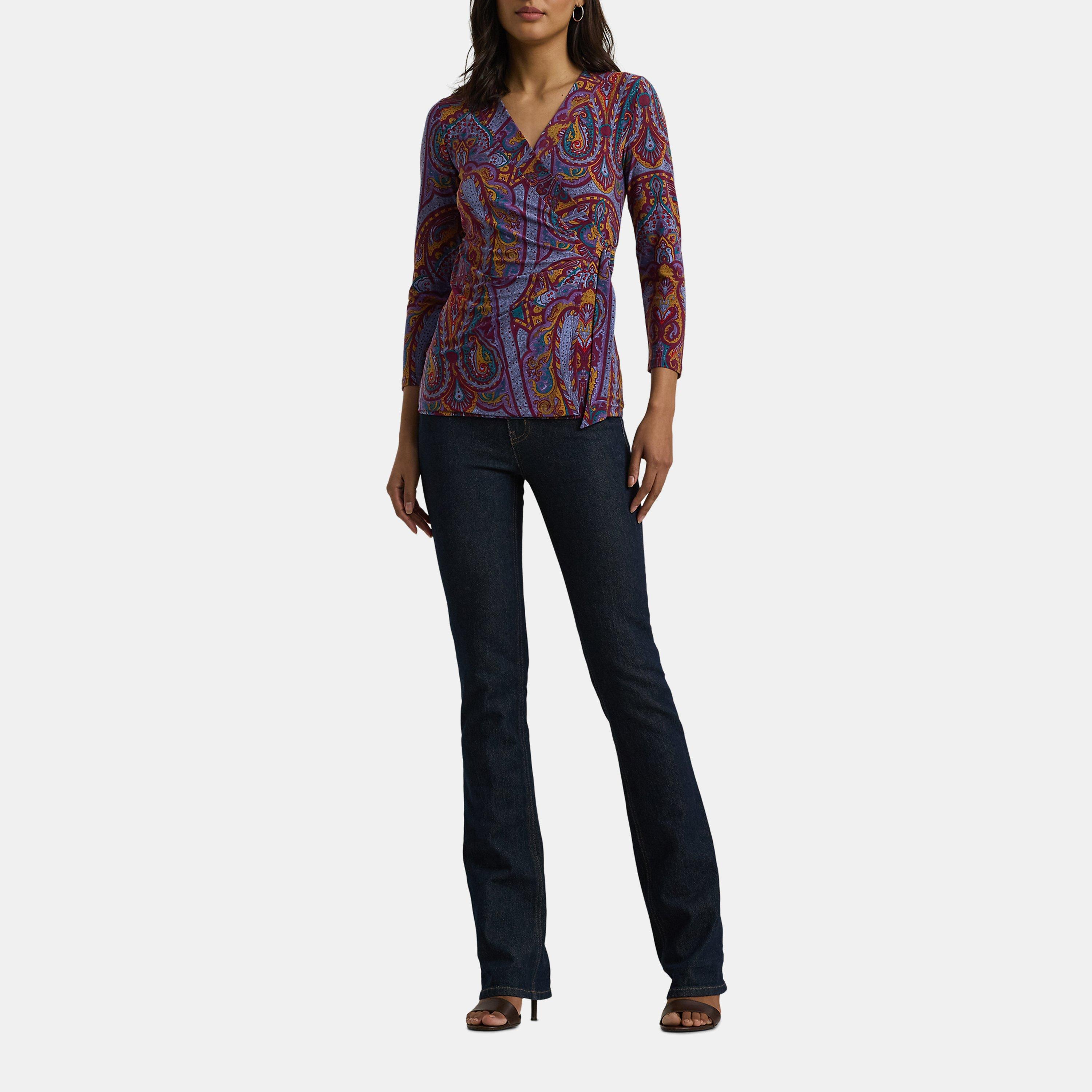 Fuchsia Multi - Lauren by Ralph Lauren - Jainab Wrap Top - 3