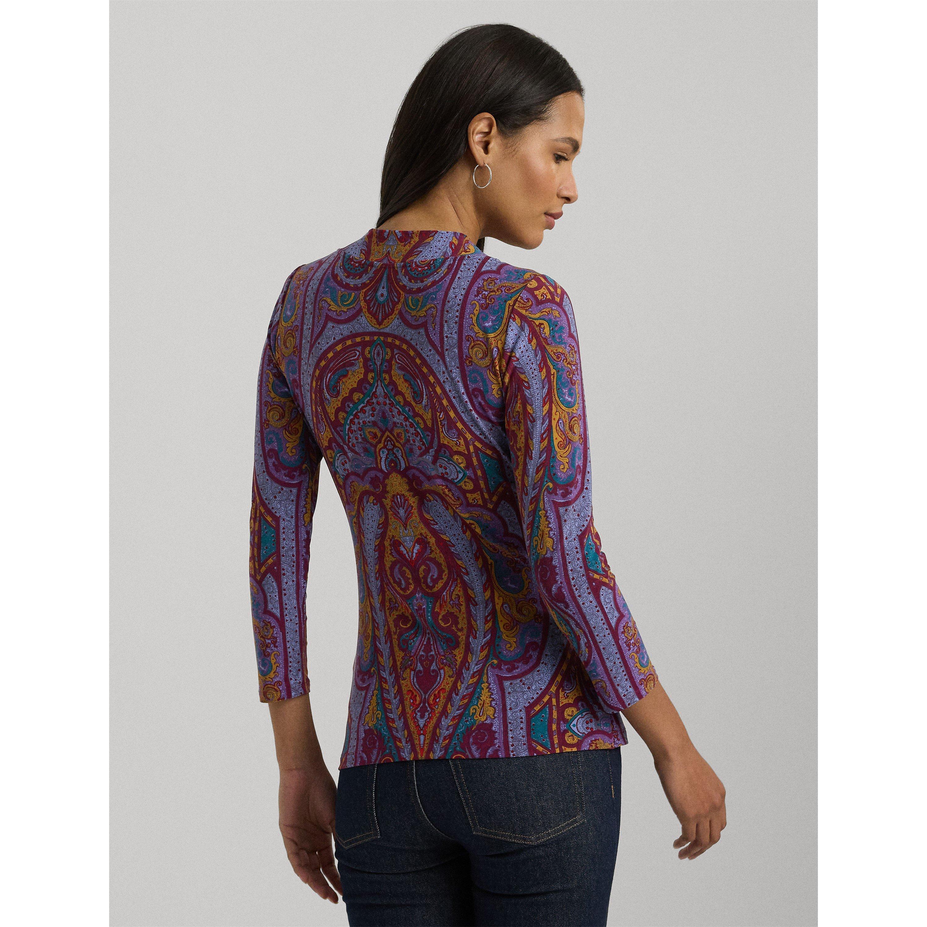 Fuchsia Multi - Lauren by Ralph Lauren - Jainab Wrap Top - 3
