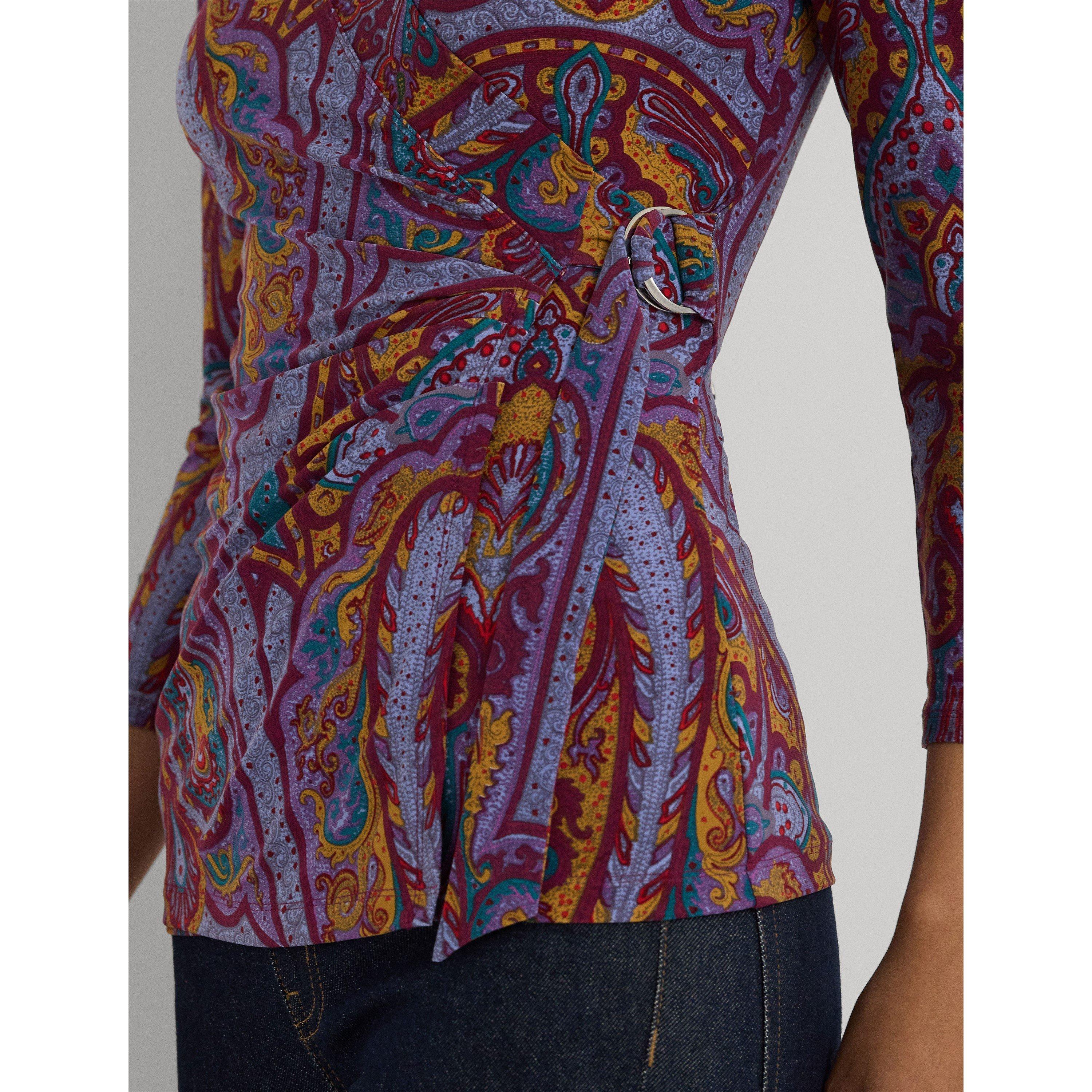 Fuchsia Multi - Lauren by Ralph Lauren - Jainab Wrap Top - 4