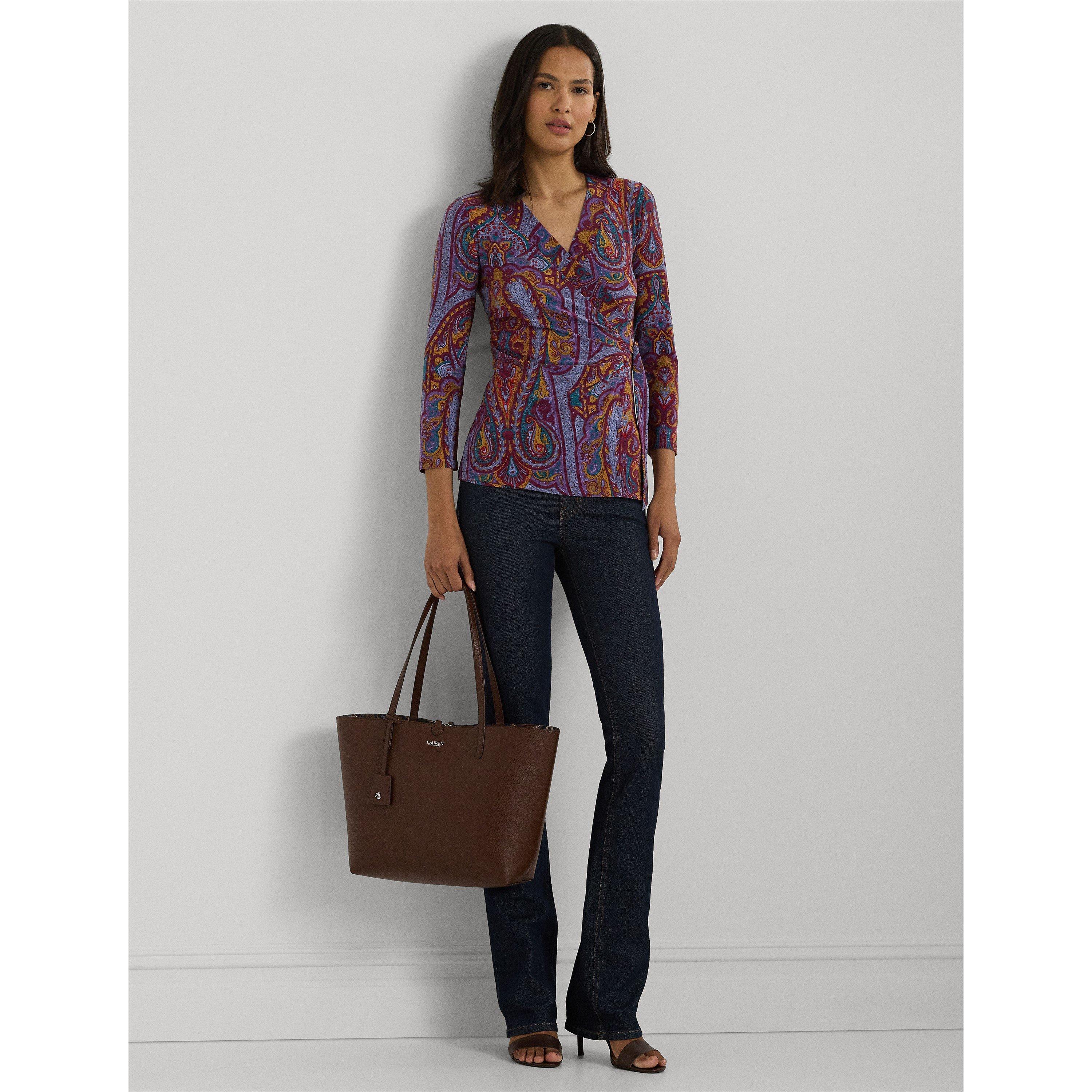 Fuchsia Multi - Lauren by Ralph Lauren - Jainab Wrap Top - 5