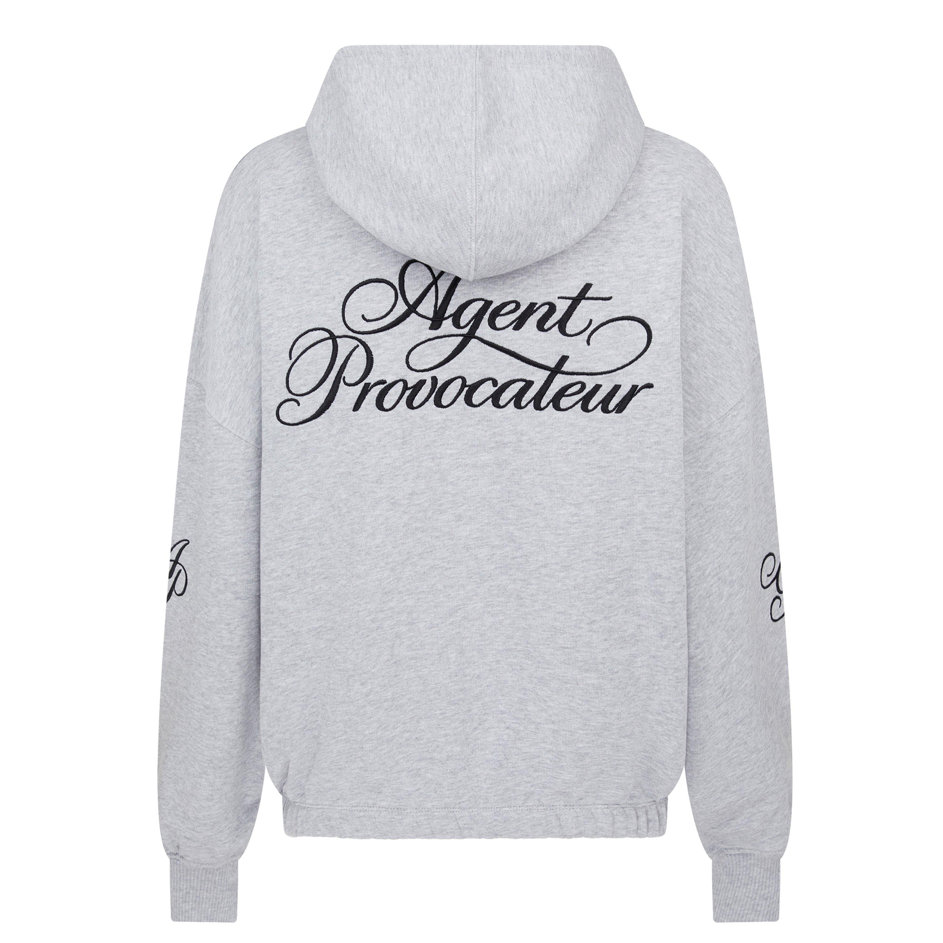 Grey Marl - Agent Provocateur - Women's Ruched Cropped Hoodie - 9