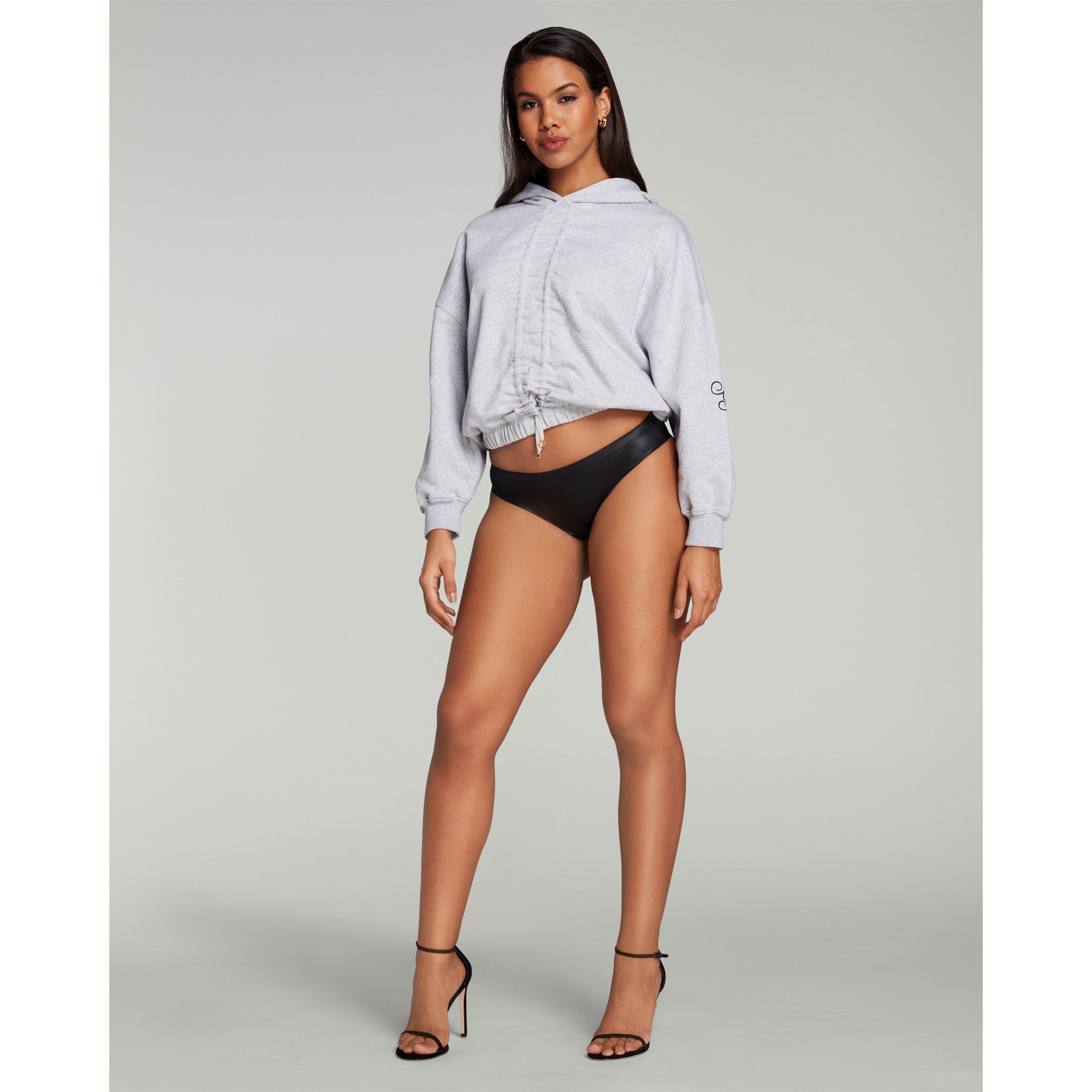 Grey Marl - Agent Provocateur - Women's Ruched Cropped Hoodie - 3