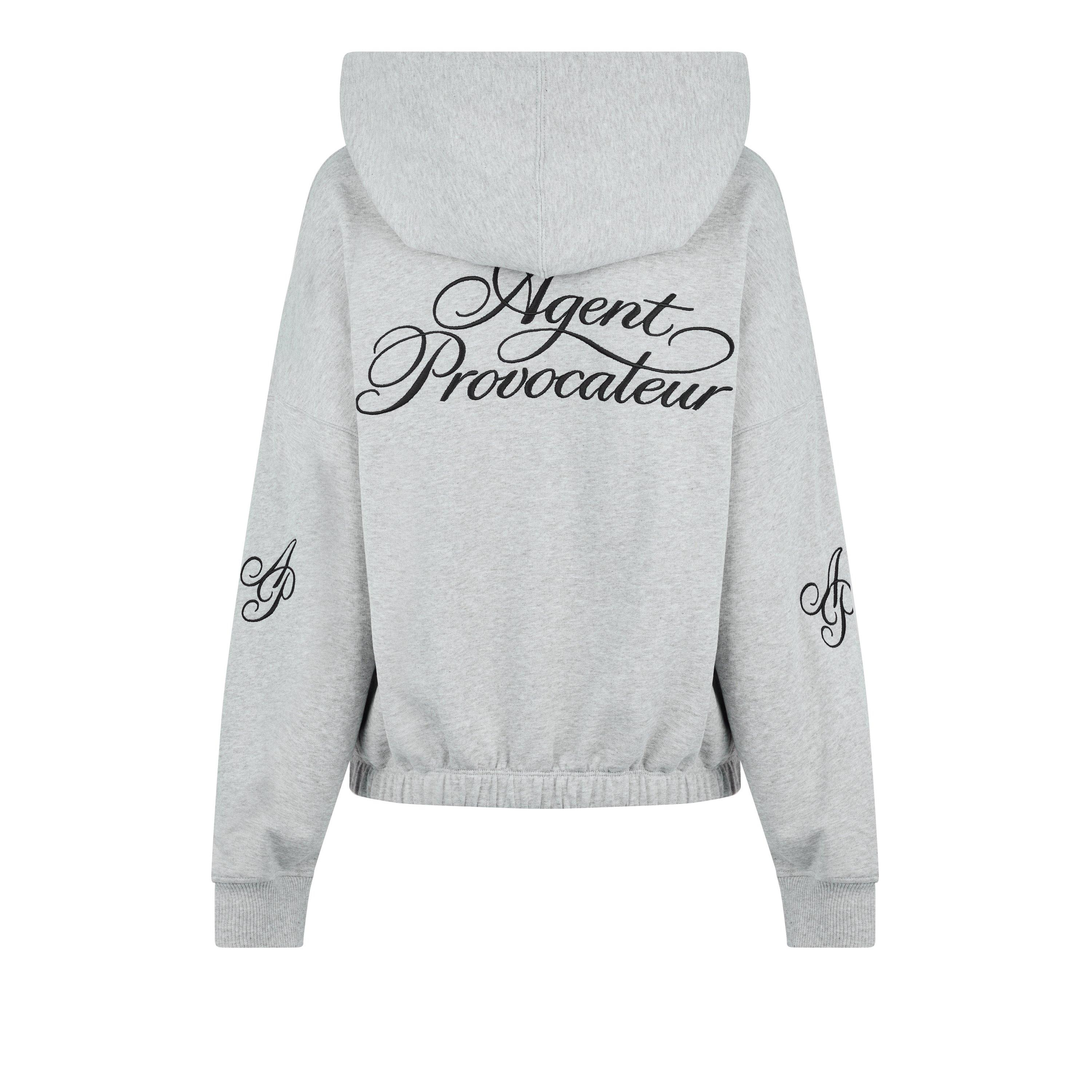 Grey Marl - Agent Provocateur - Women's Ruched Cropped Hoodie - 6