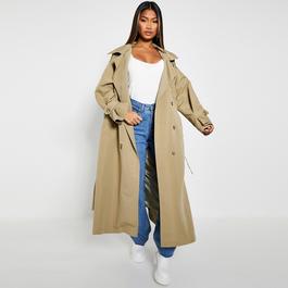 I Saw It First ISAWITFIRST Premium Longline Trench Coat With Detachable Hood