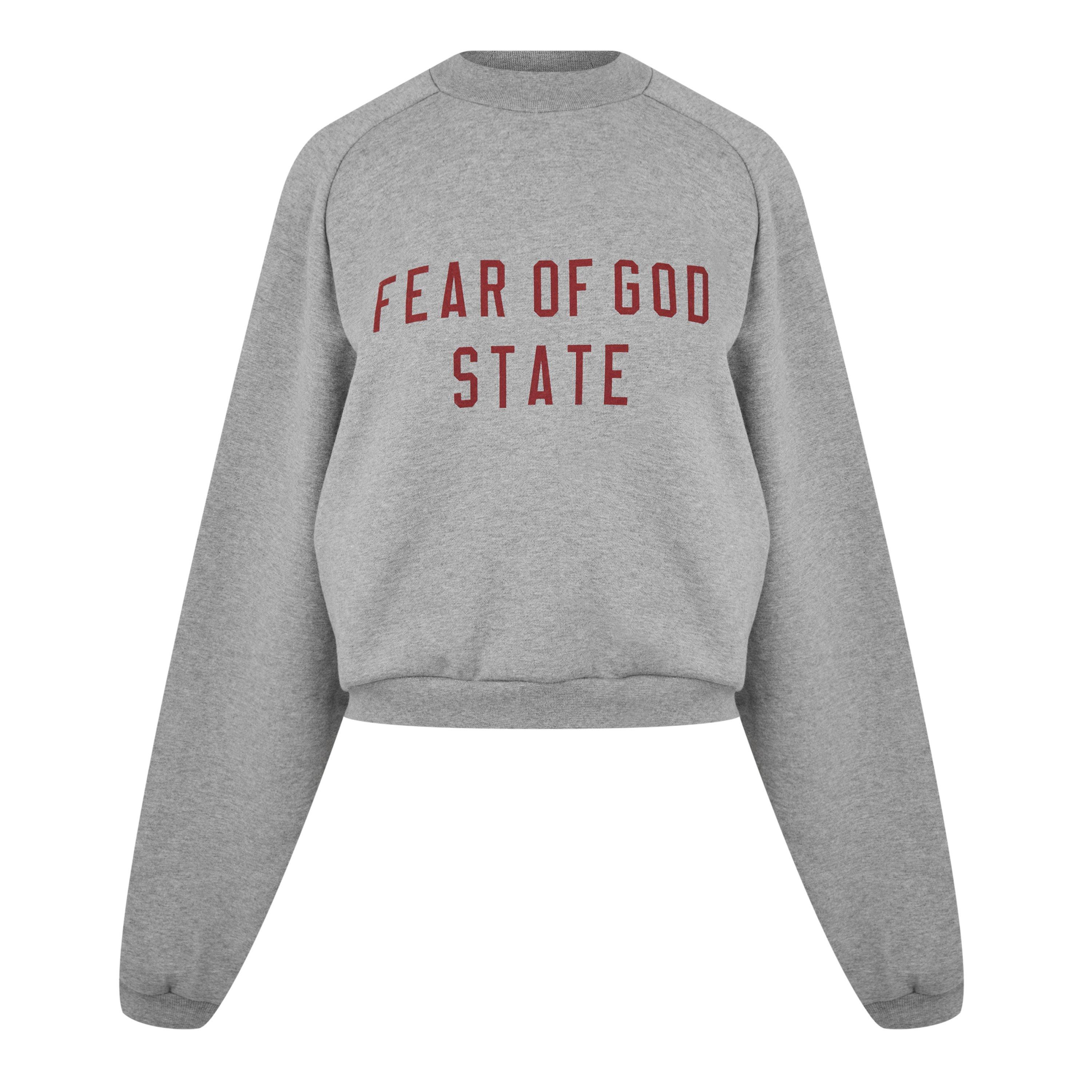 Dark Heather - Fear Of God Essentials - Cropped Sweatshirt - 5