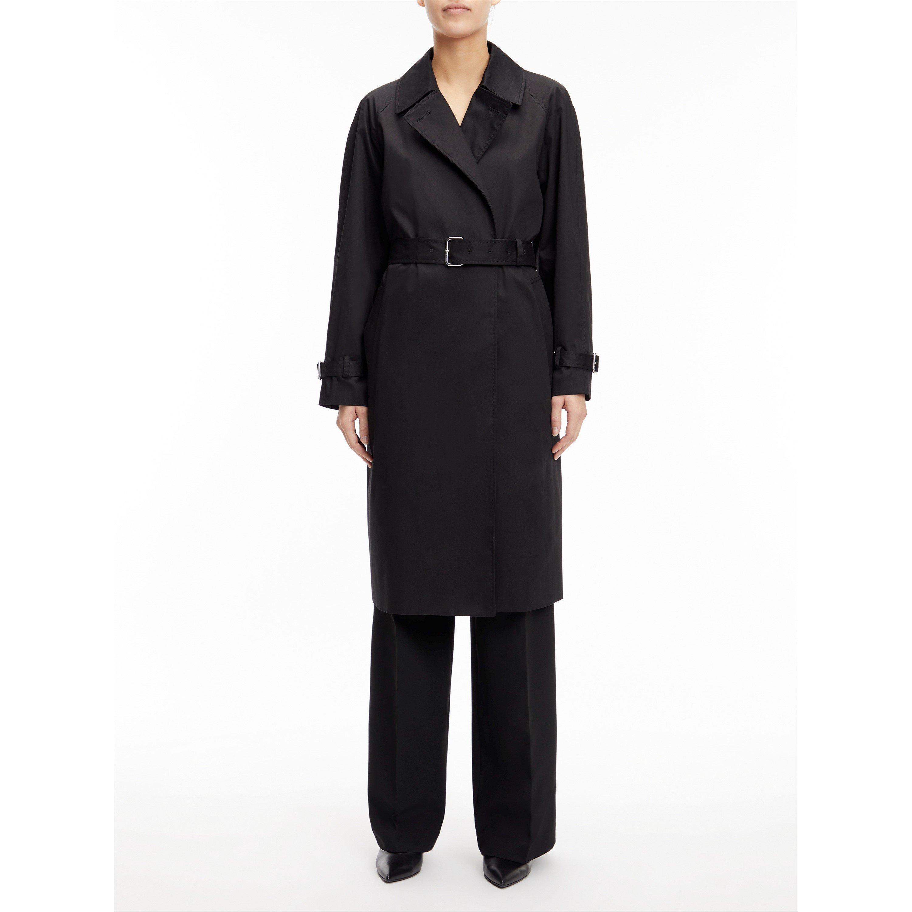 Ck Black - Calvin Klein - Women's Essential  Lifestyle Cotton Long Sleeve Trench Coat - 2