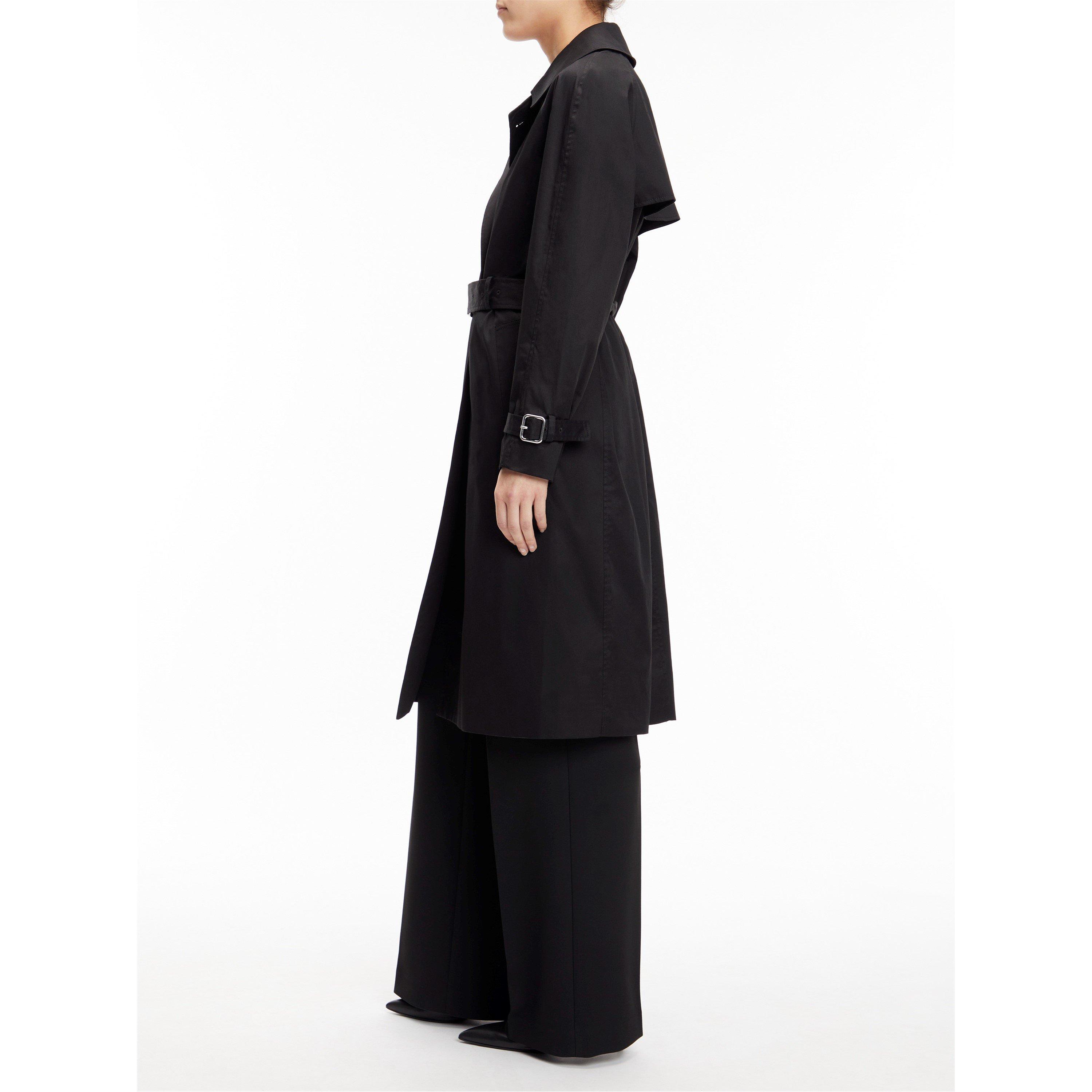 Ck Black - Calvin Klein - Women's Essential  Lifestyle Cotton Long Sleeve Trench Coat - 4