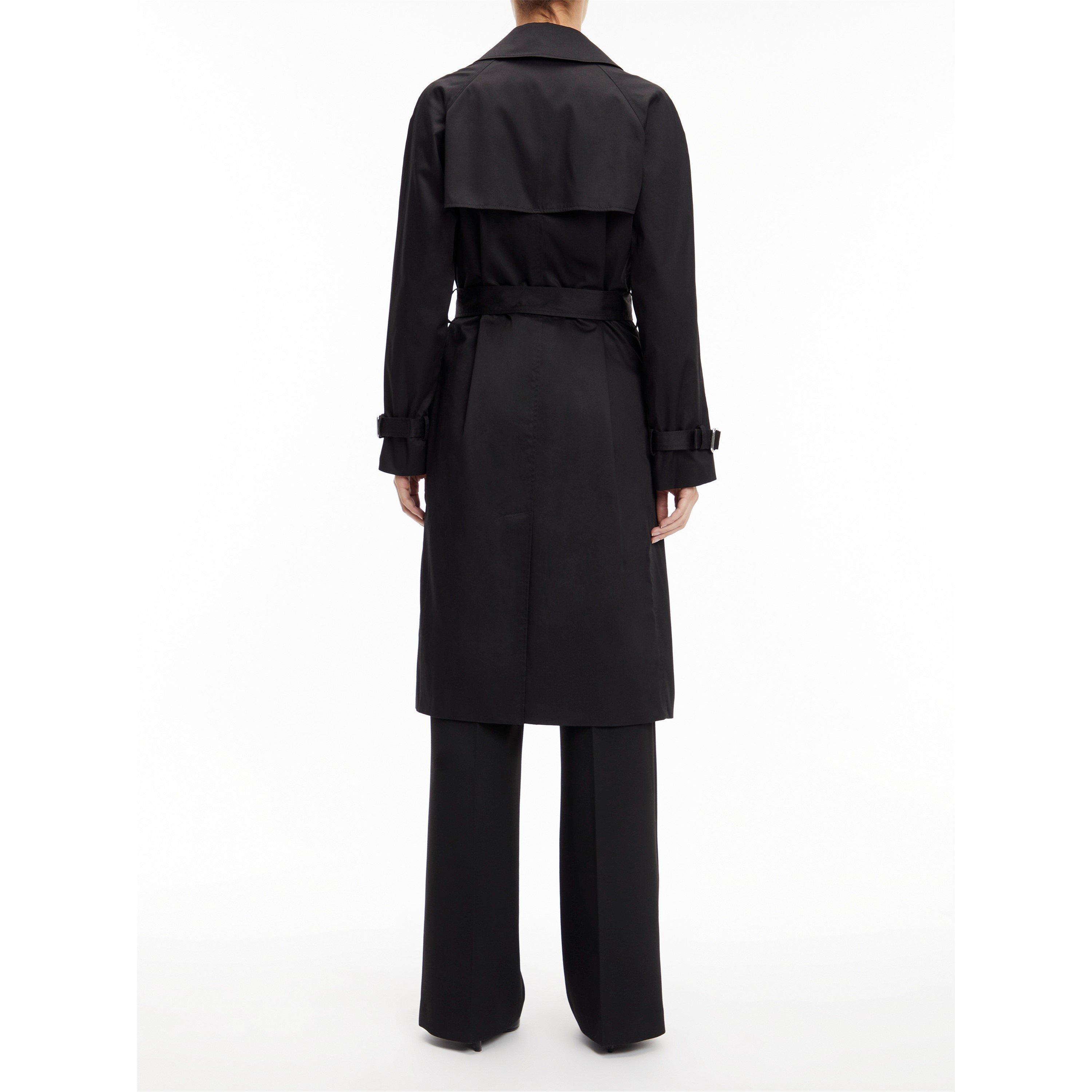 Ck Black - Calvin Klein - Women's Essential  Lifestyle Cotton Long Sleeve Trench Coat - 5