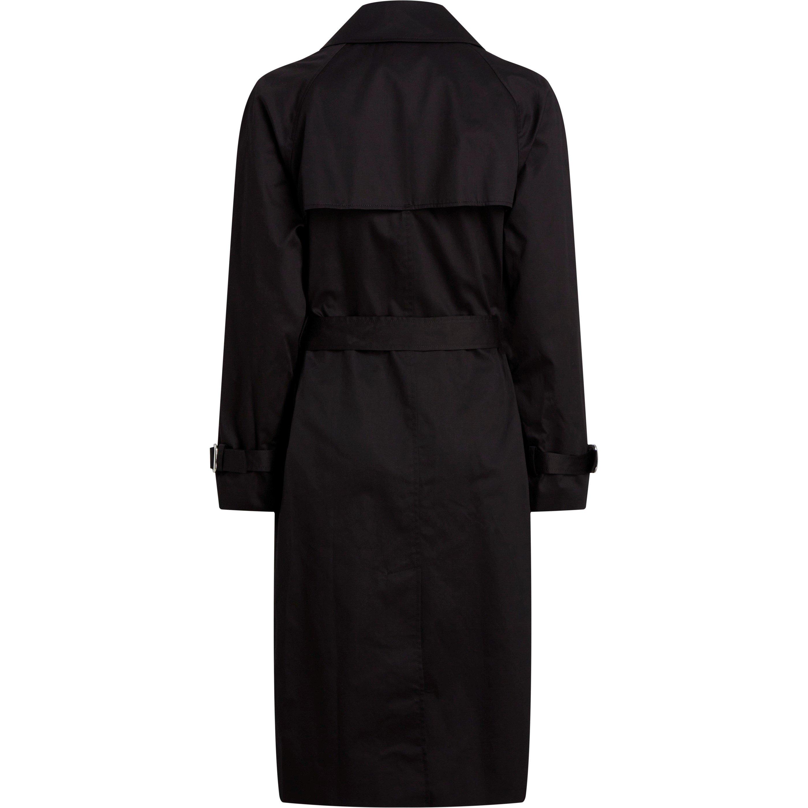 Ck Black - Calvin Klein - Women's Essential  Lifestyle Cotton Long Sleeve Trench Coat - 6