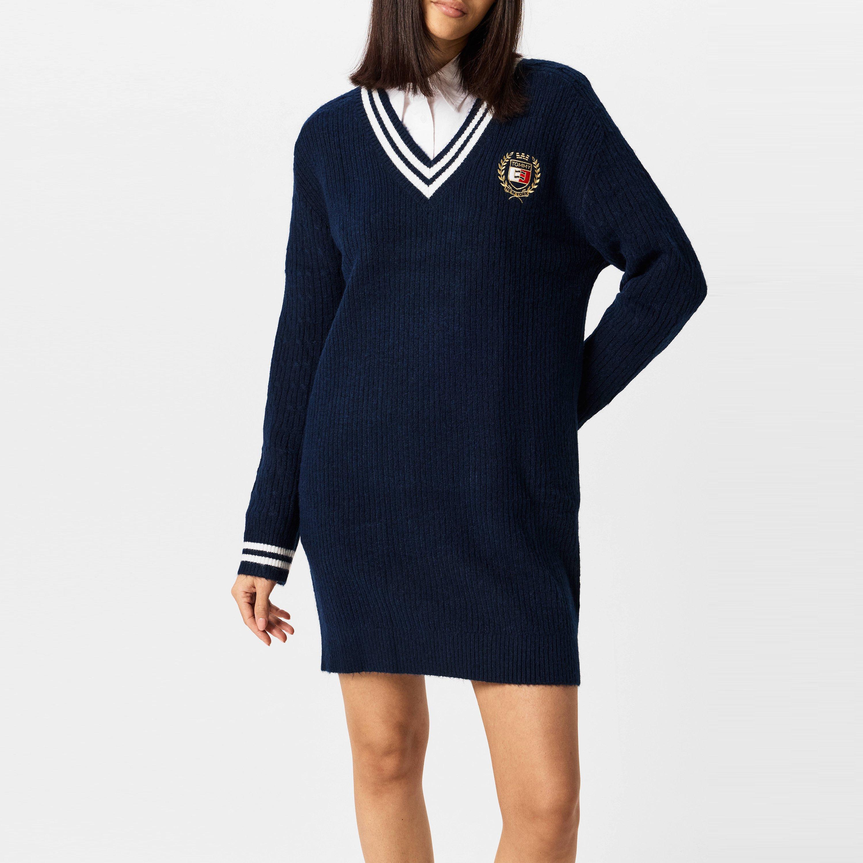 Mørkeblå - Tommy Jeans - Crest Sweater Jumper Dress - 3