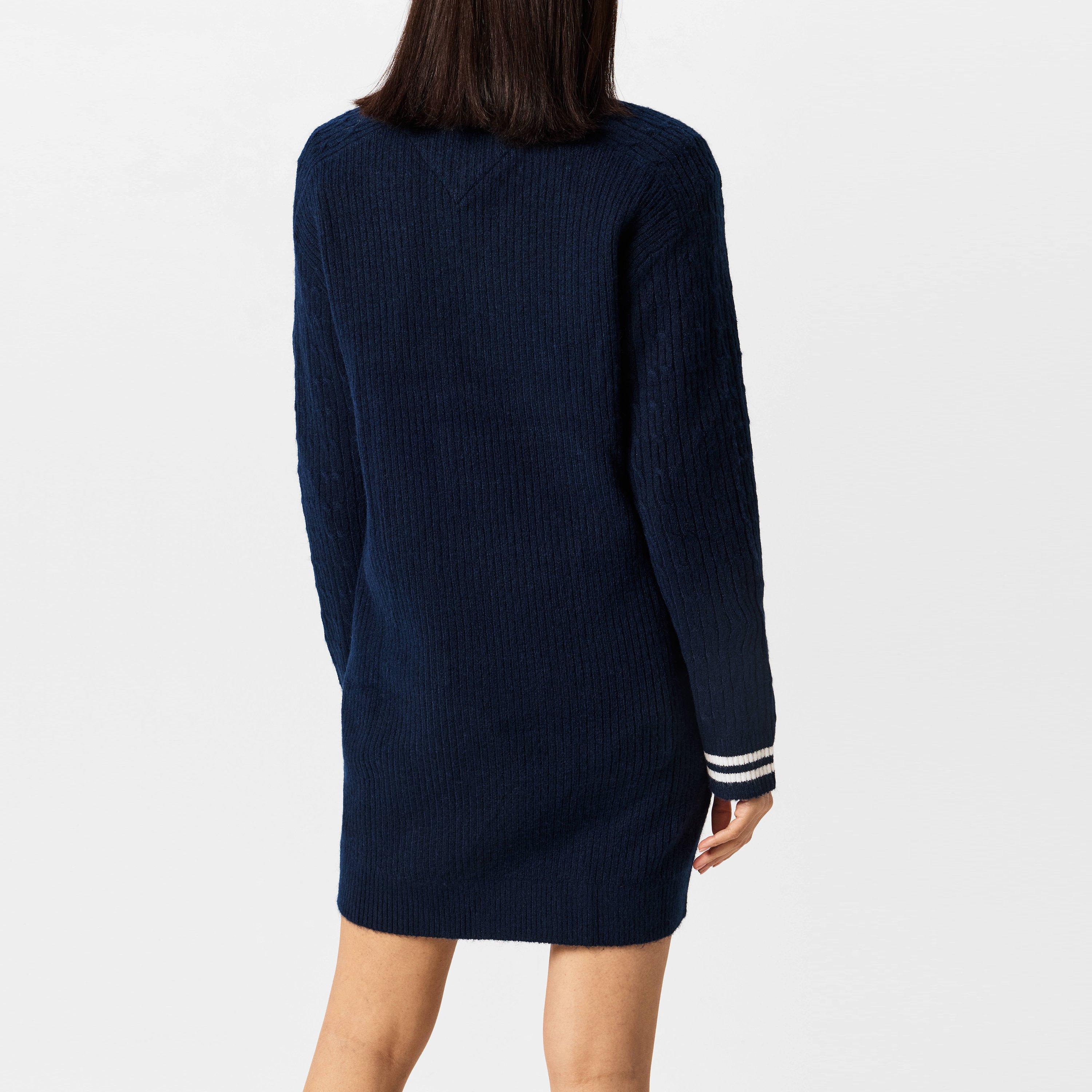 Mørkeblå - Tommy Jeans - Crest Sweater Jumper Dress - 4