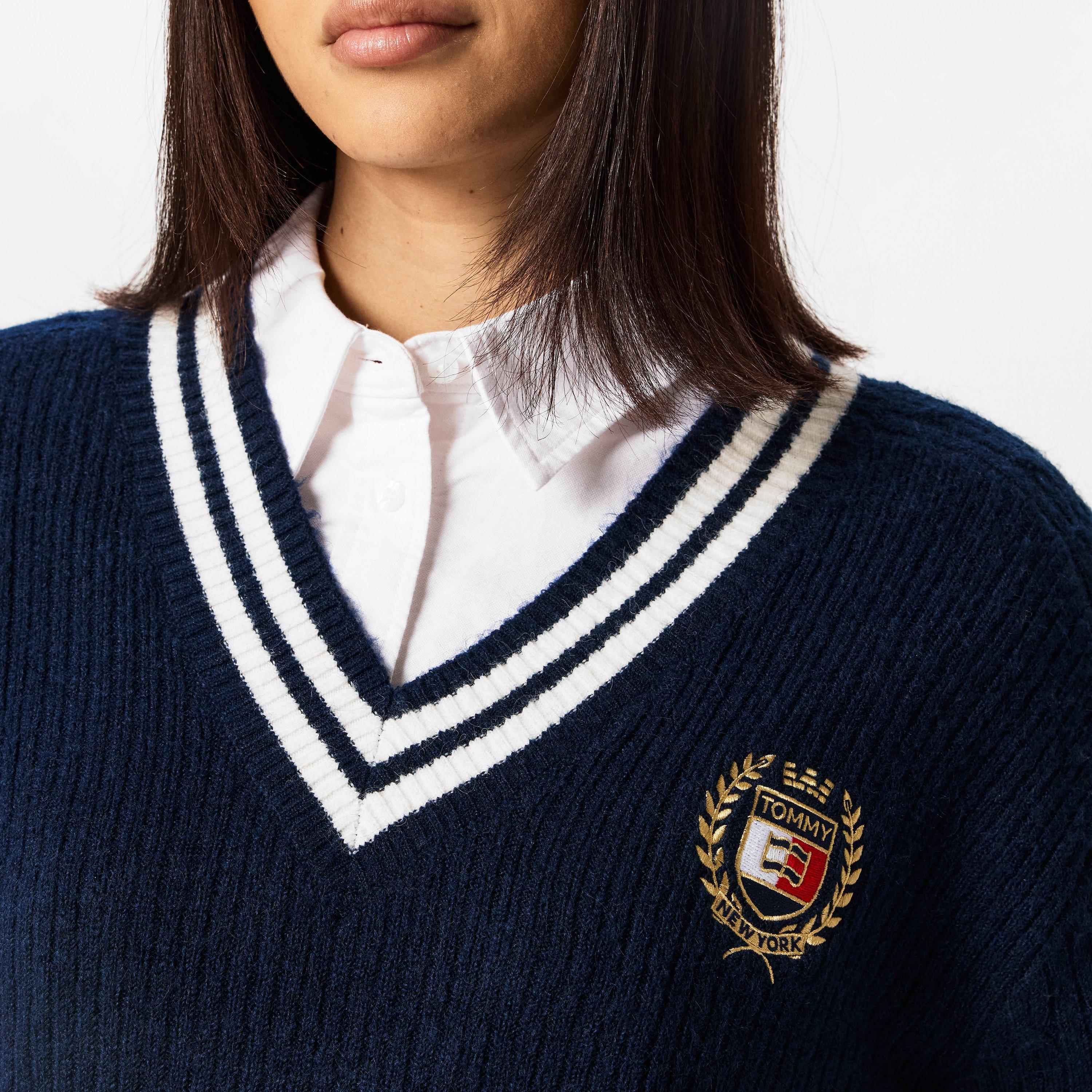 Mørkeblå - Tommy Jeans - Crest Sweater Jumper Dress - 5