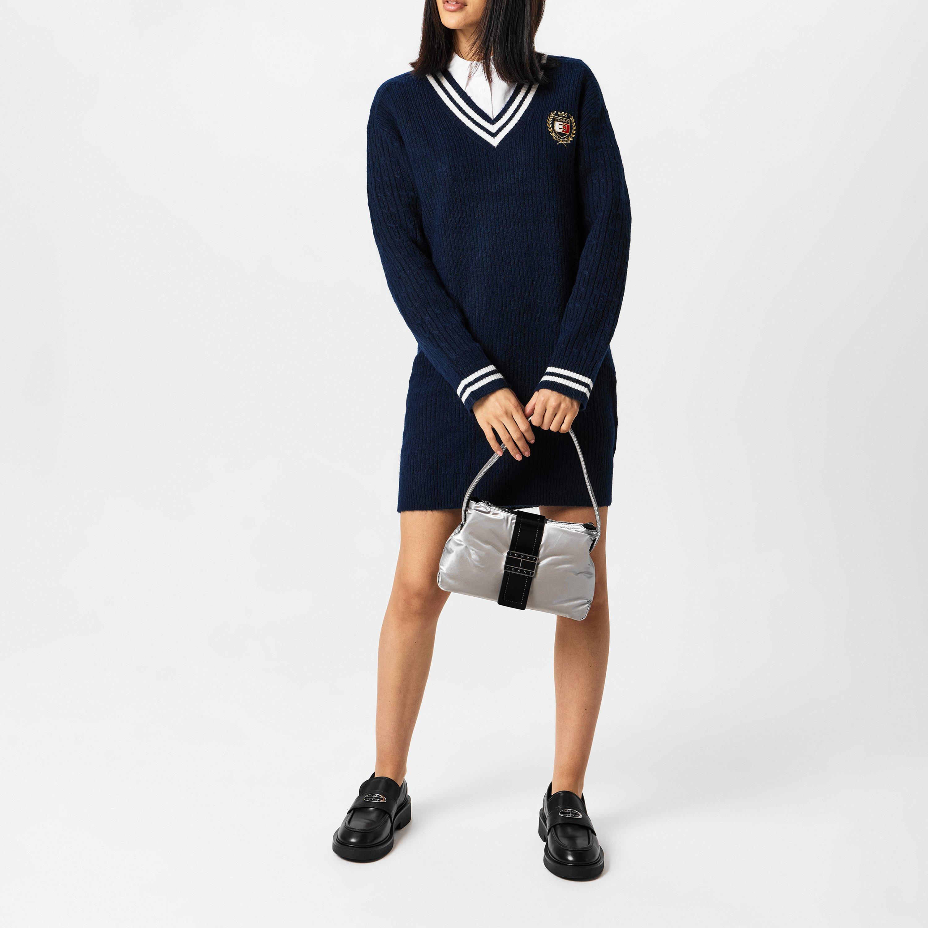 Mørkeblå - Tommy Jeans - Crest Sweater Jumper Dress - 6