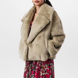 Boss Plush Teddy Cropped Coat