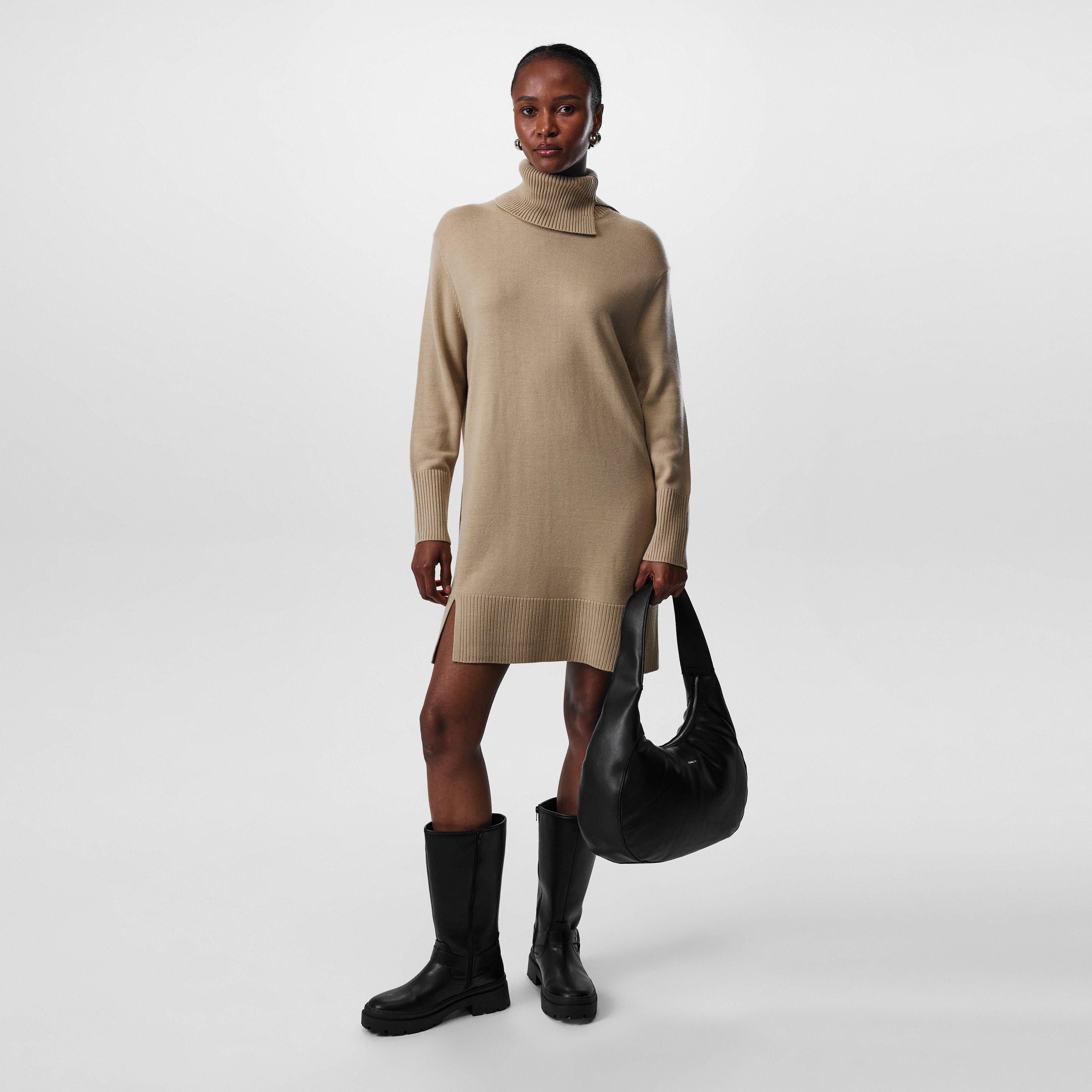 Medium Beige - Boss - Women's C Feringata Knitted Dress - 6