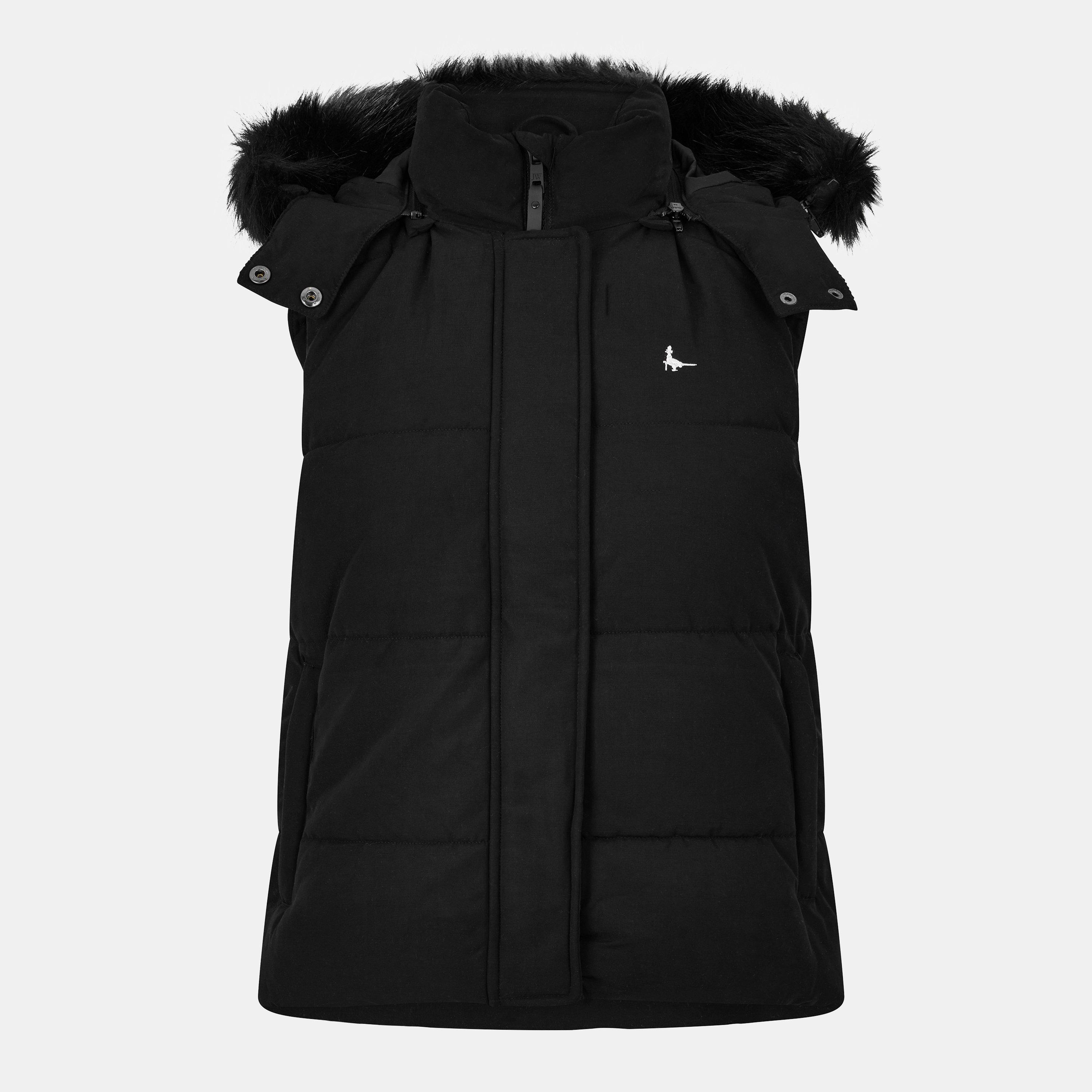 Black - Jack Wills - Women's Willow Heritage Waterproof Detachable Hood Puffer Gilet - 1