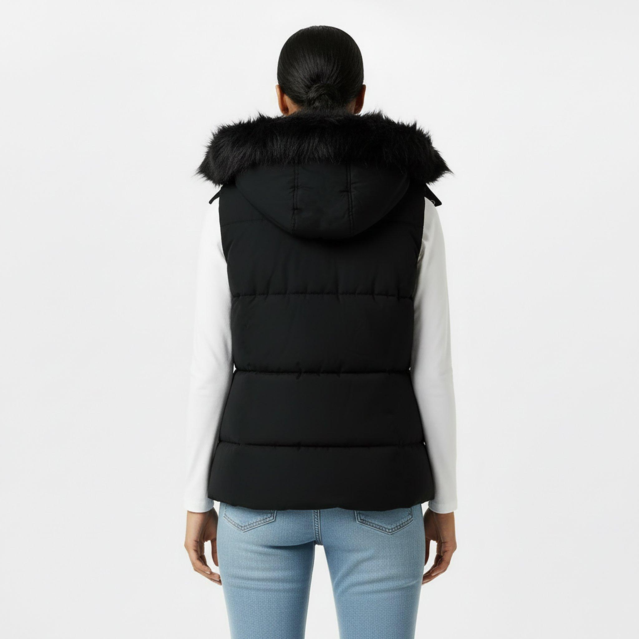 Black 09 - Jack Wills - Women's Willow Heritage Waterproof Detachable Hood Puffer Gilet - 4