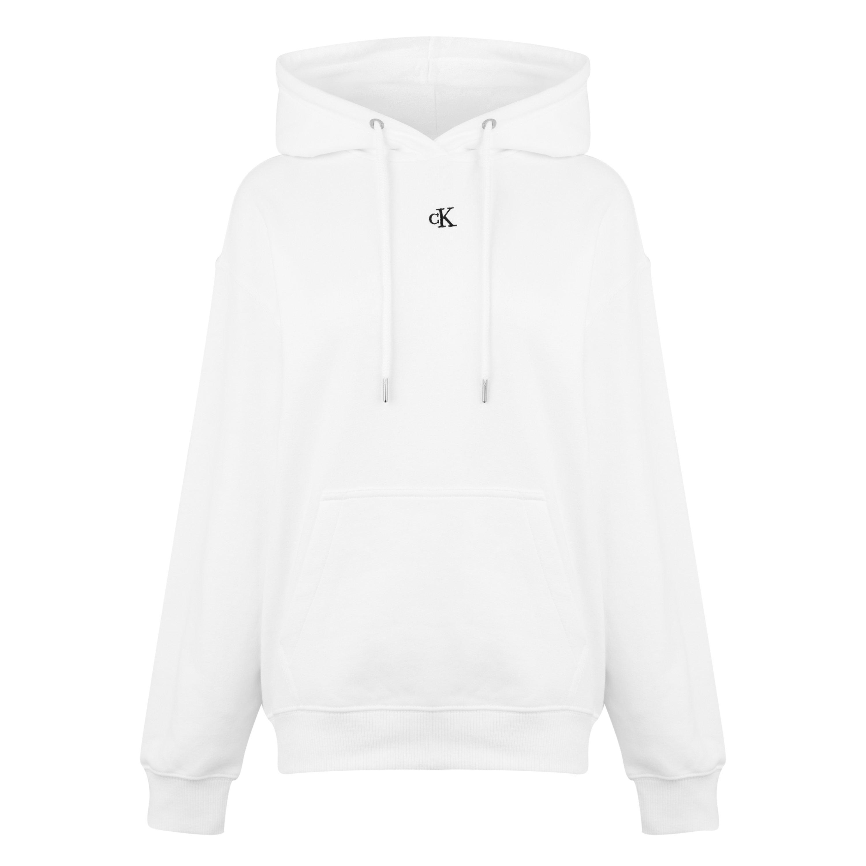 Sjajno bijelo - Calvin Klein Jeans - Women's CK Embroidered Relaxed Hoodie - 5