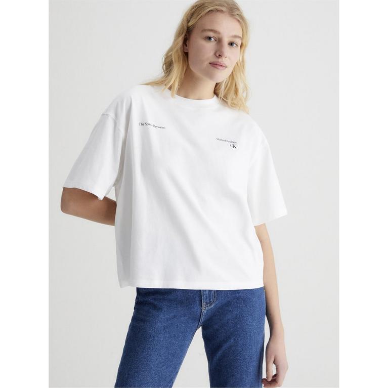 Blanc éclatant - Calvin Klein Jeans - T-shirt z logo Alba - 2
