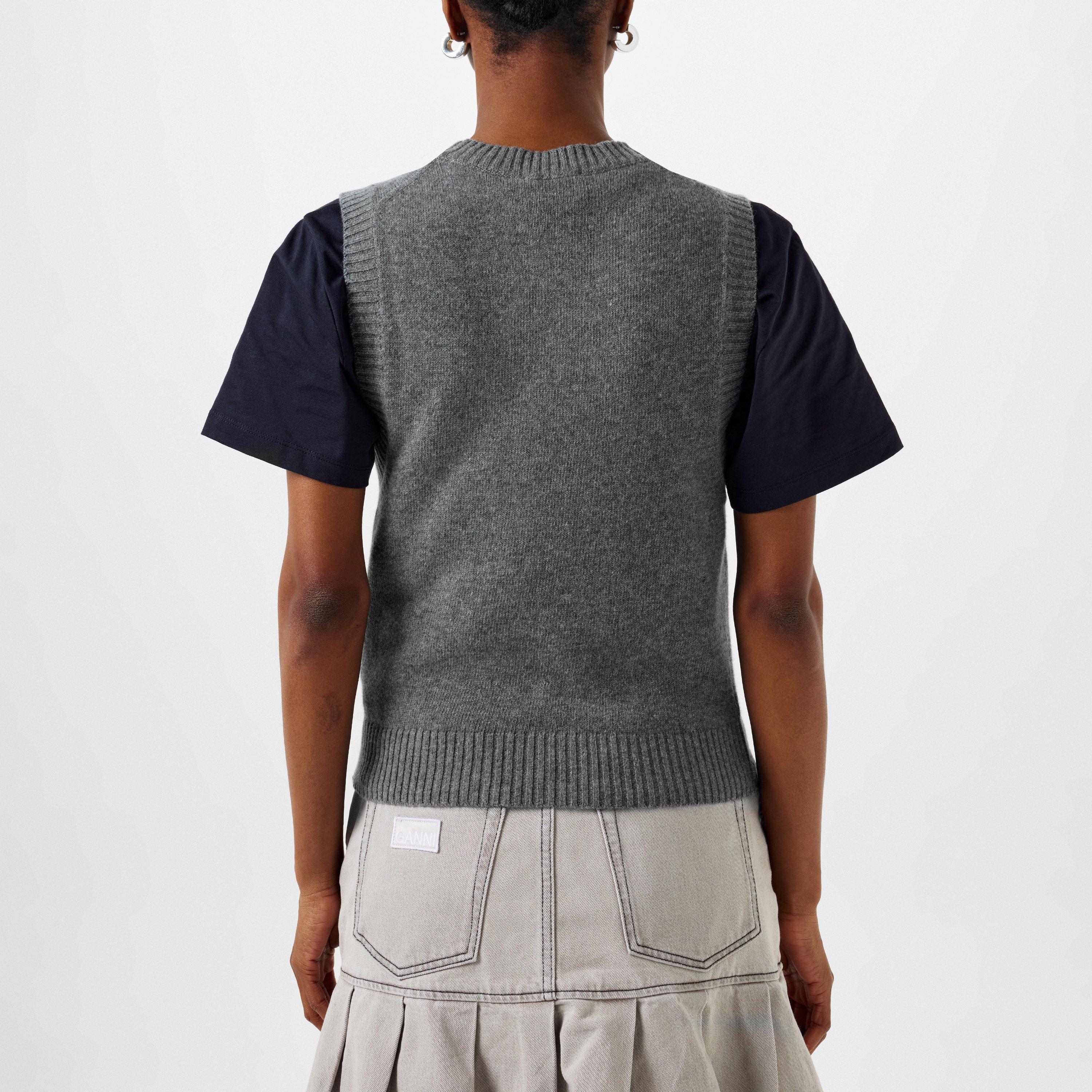 Frost Gray - Ganni - Graphic Vest - 3