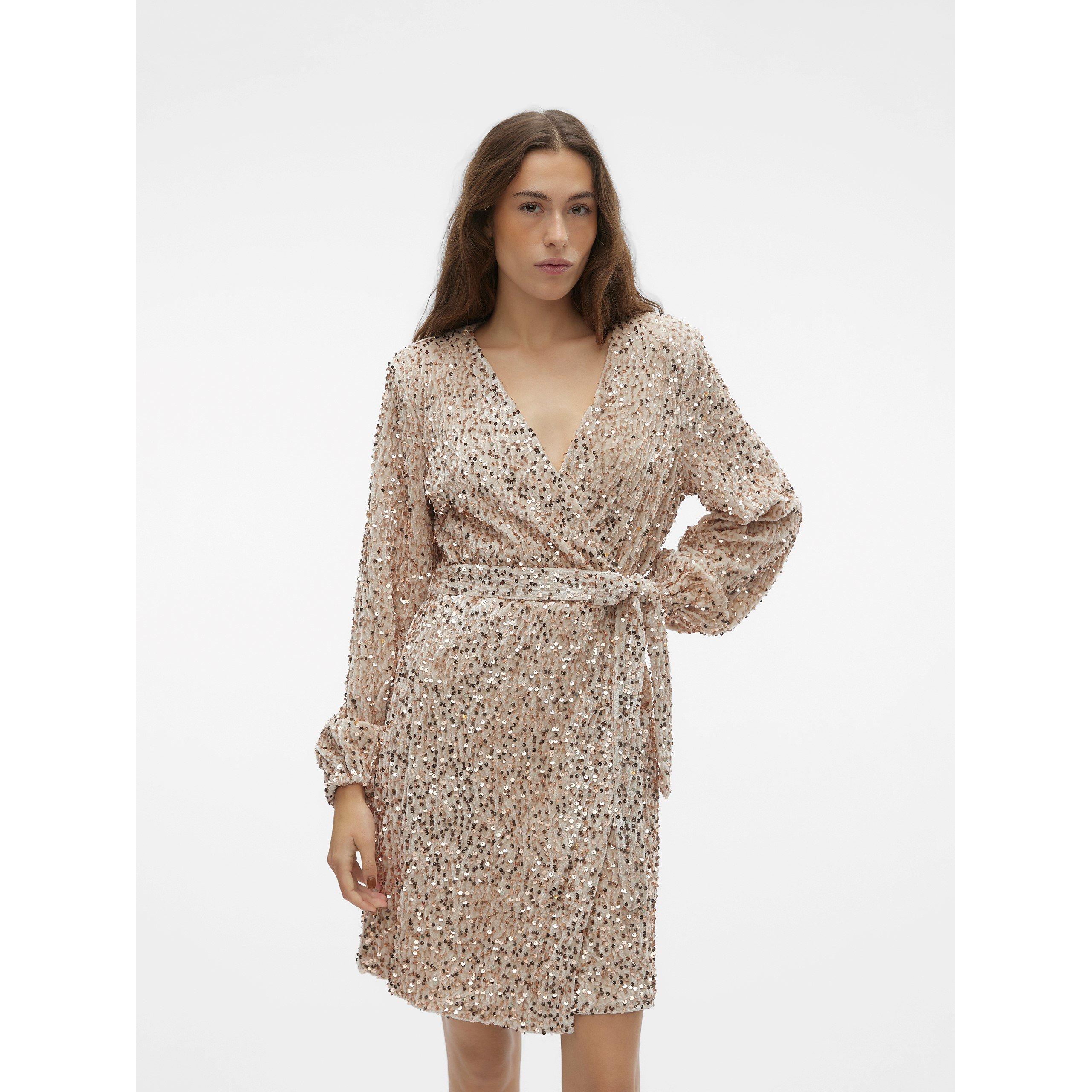 Champagne - Vero Moda - Women's Bella Short Wrap Dress - 2