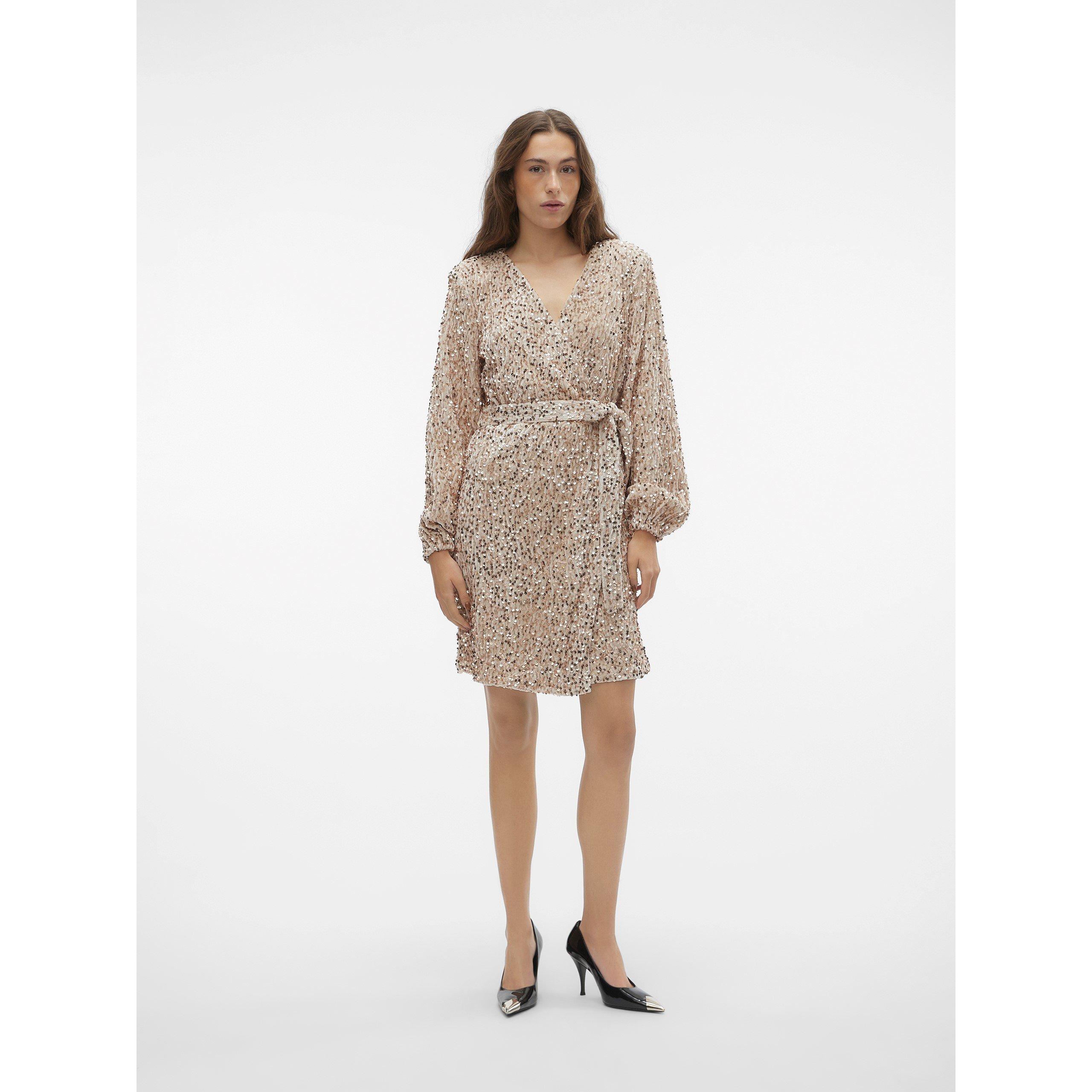 Champagne - Vero Moda - Women's Bella Short Wrap Dress - 3
