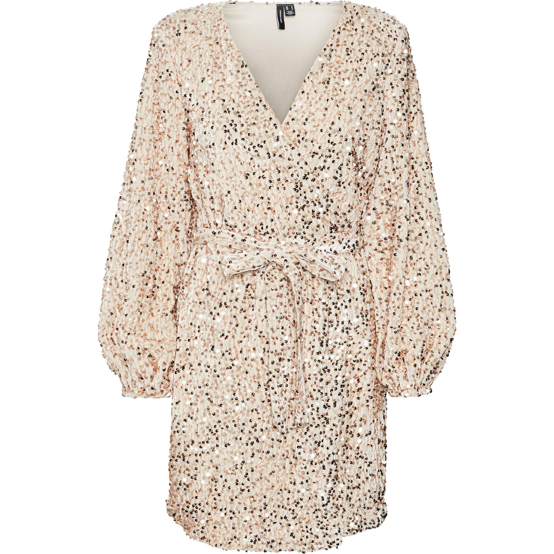 Champagne - Vero Moda - Women's Bella Short Wrap Dress - 6