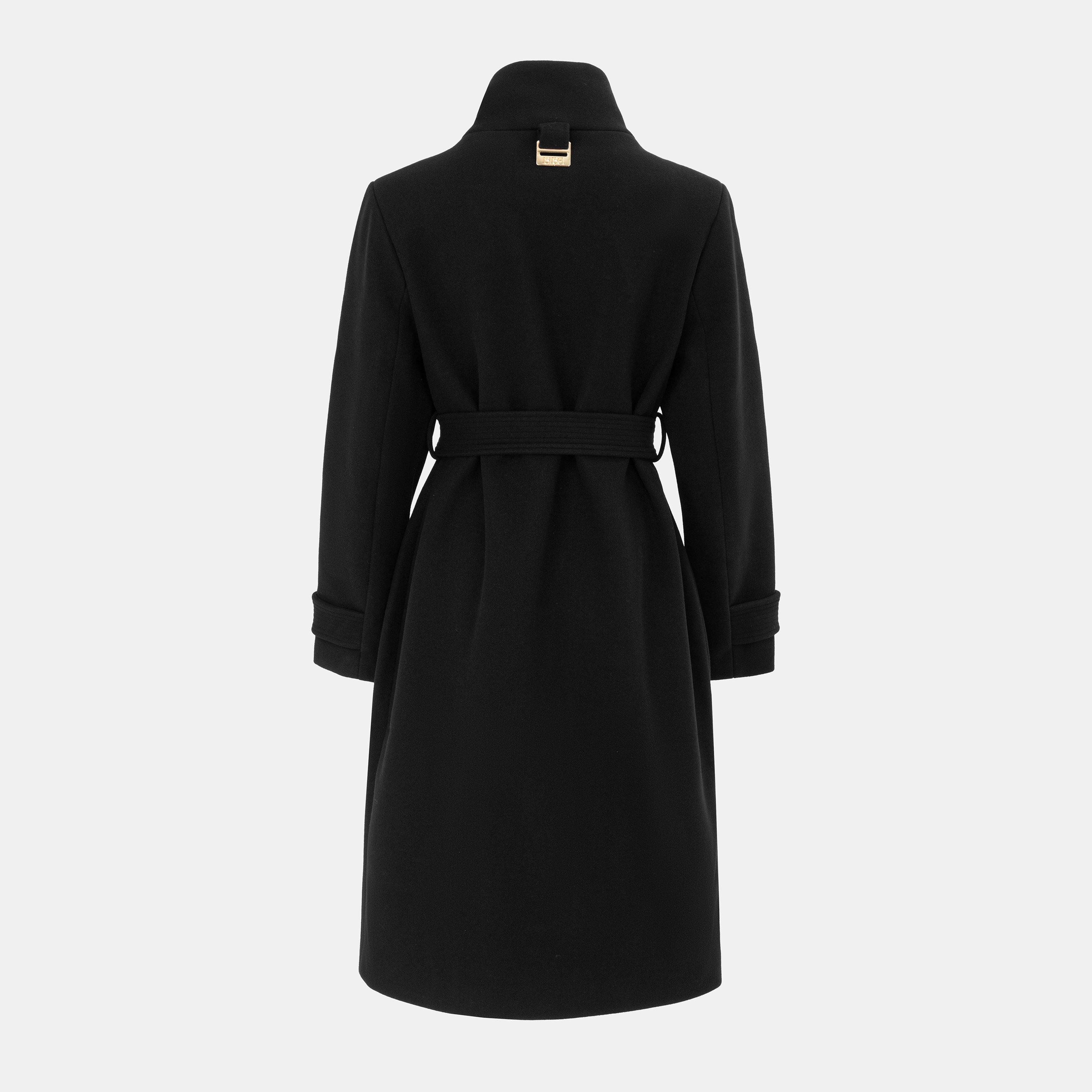 Black - Biba - Women's Billie Belted Long Sleeve Mid-Length Overcoat - 2
