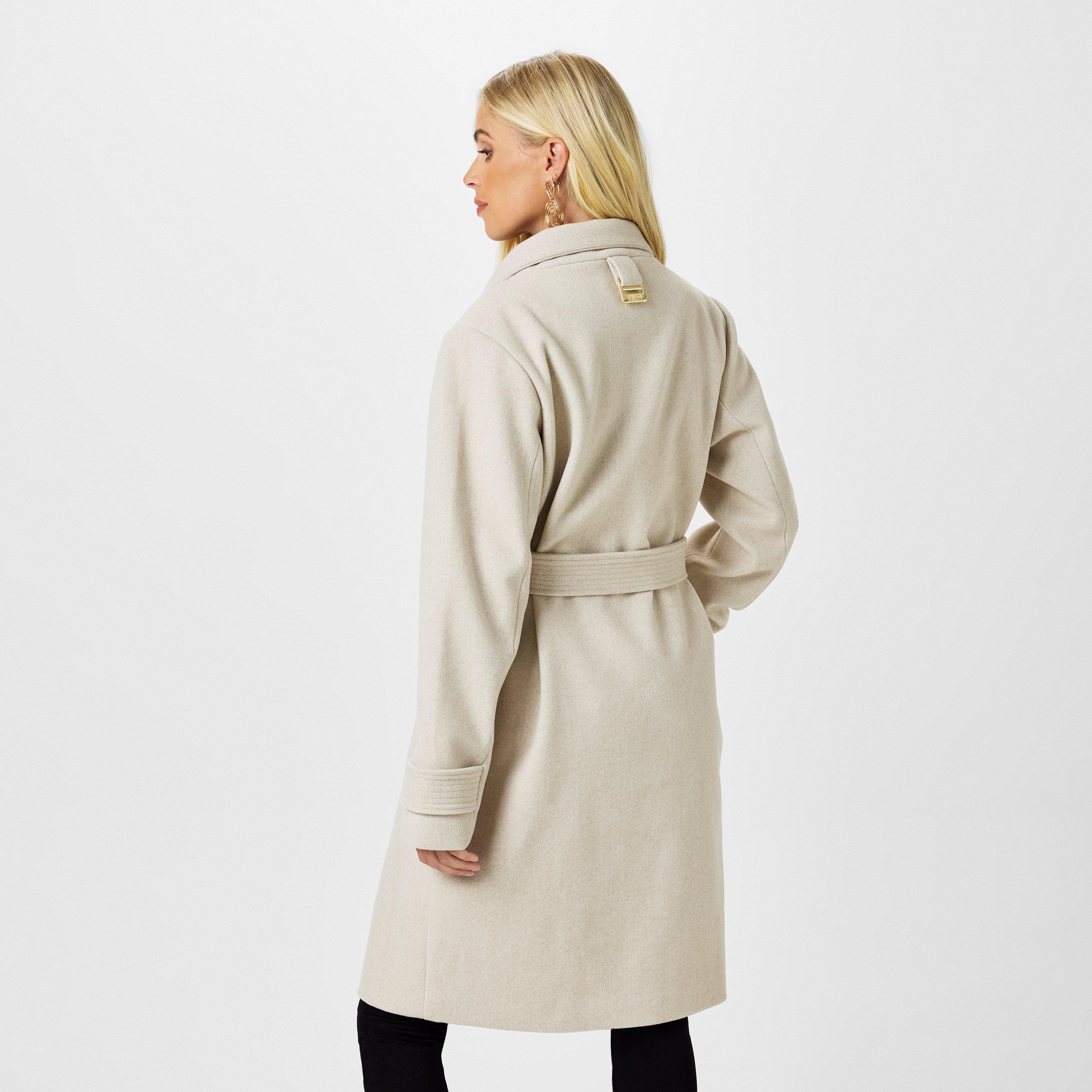 Camel - Biba - Women's Billie Belted Long Sleeve Mid-Length Overcoat - 2