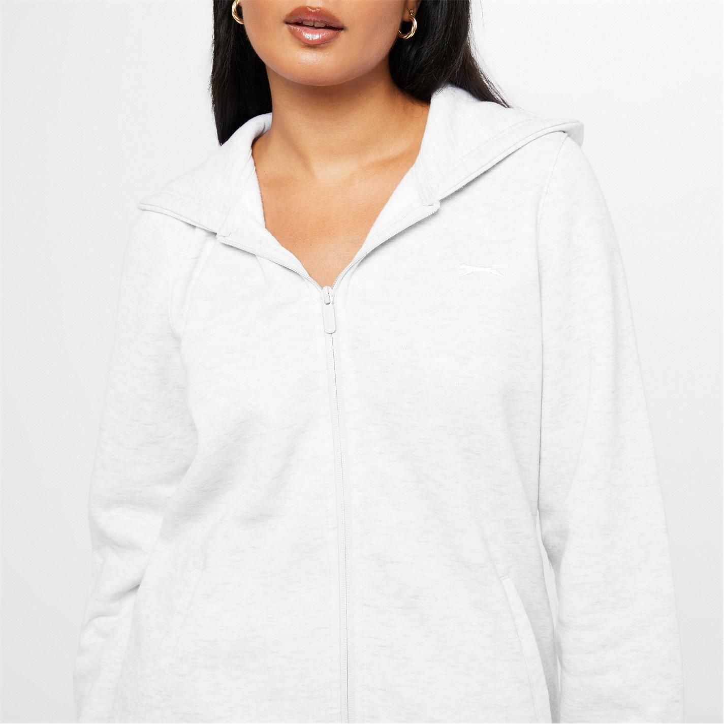 Ice Grey Marl - Slazenger - Fitted Full Zip Hoodie Womens - 6