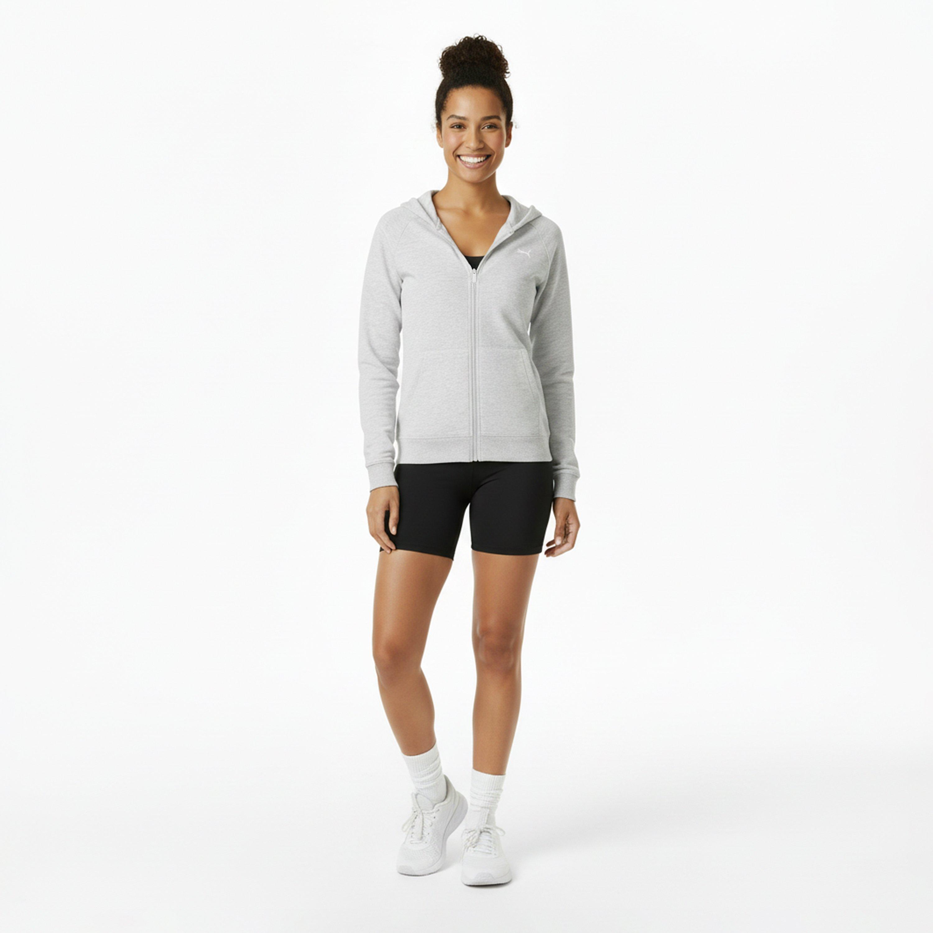 Ice Grey Marl - Slazenger - Fitted Full Zip Hoodie Womens - 7