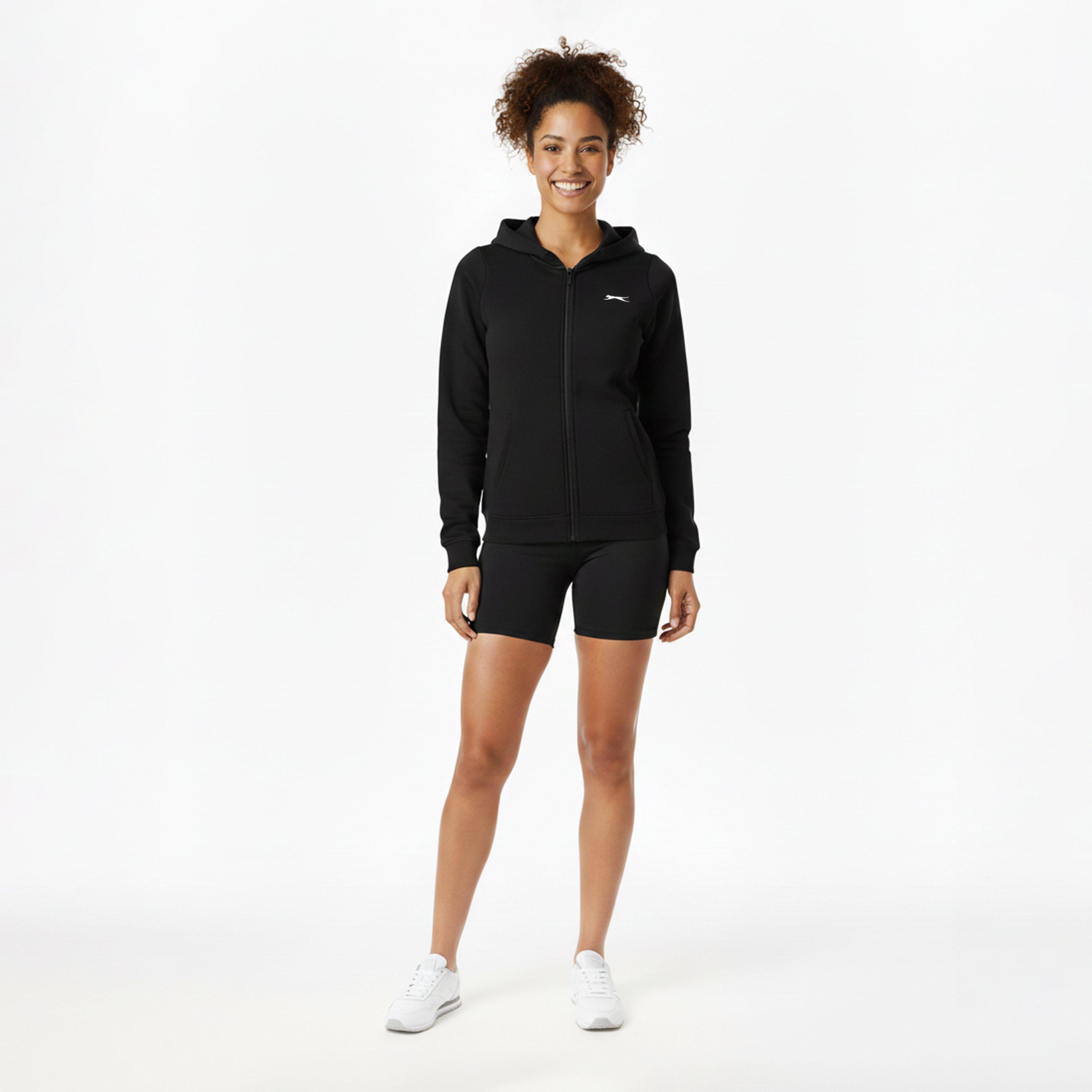 Black - Slazenger - Fitted Full Zip Hoodie Womens - 6