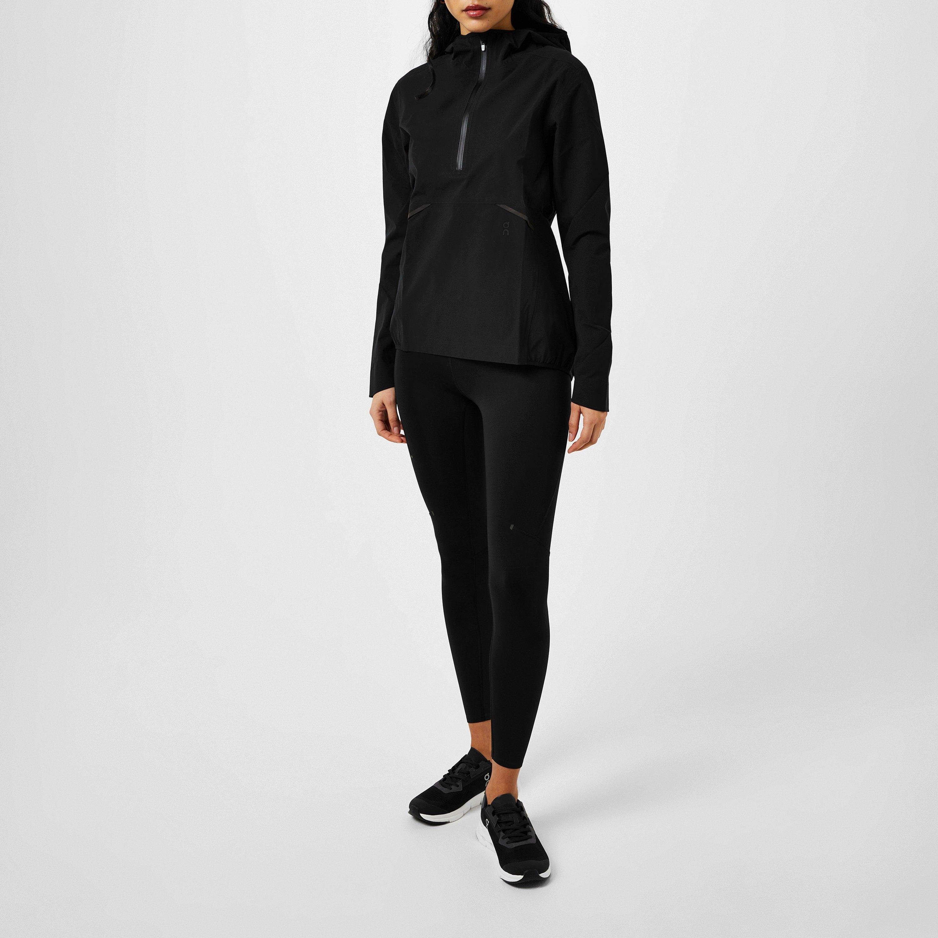 Black - On - Women's  Running Waterproof Hooded Long Sleeve Performance Training Jacket - 2