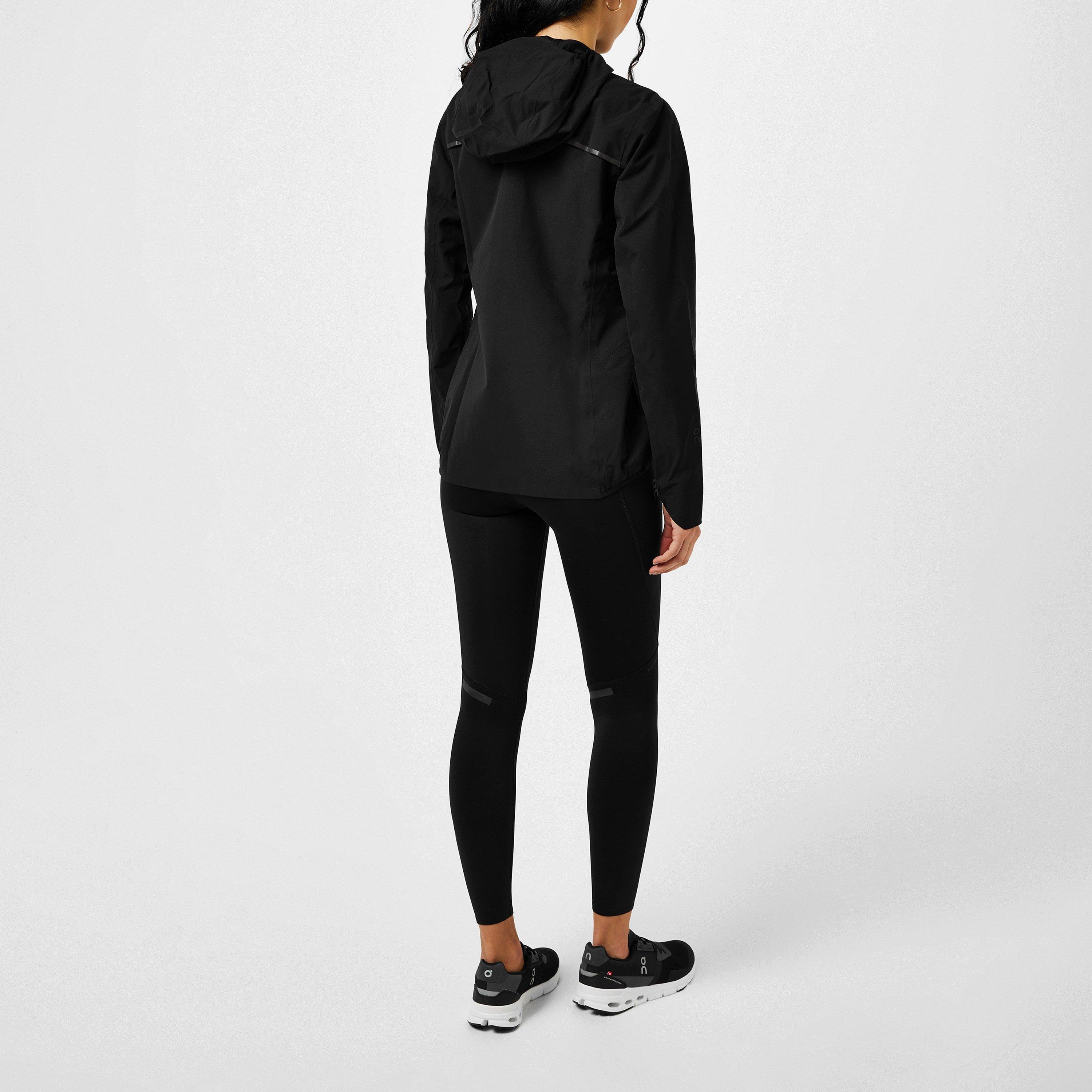Black - On - Women's  Running Waterproof Hooded Long Sleeve Performance Training Jacket - 3