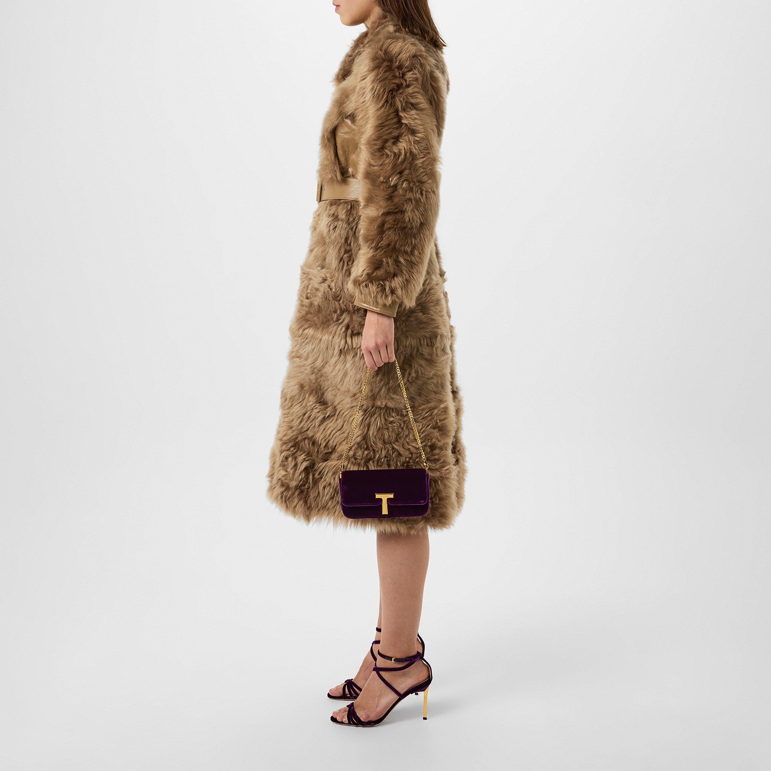 Honey - Tom Ford - Women's Belted Lambskin Lamb Fur Long Sleeve Shearling Jacket - 2