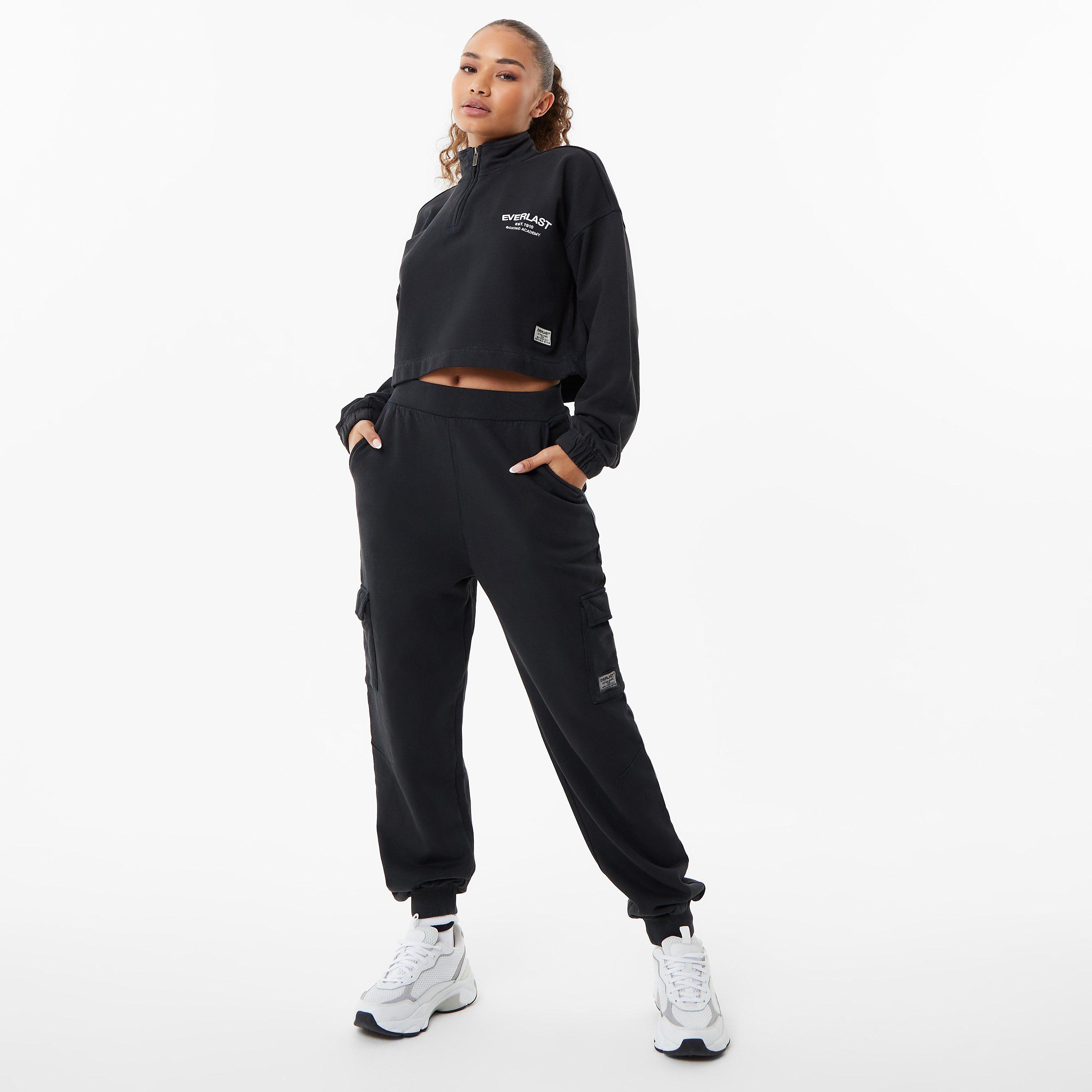 Black - Everlast - Crop Zip Up Womens - 4
