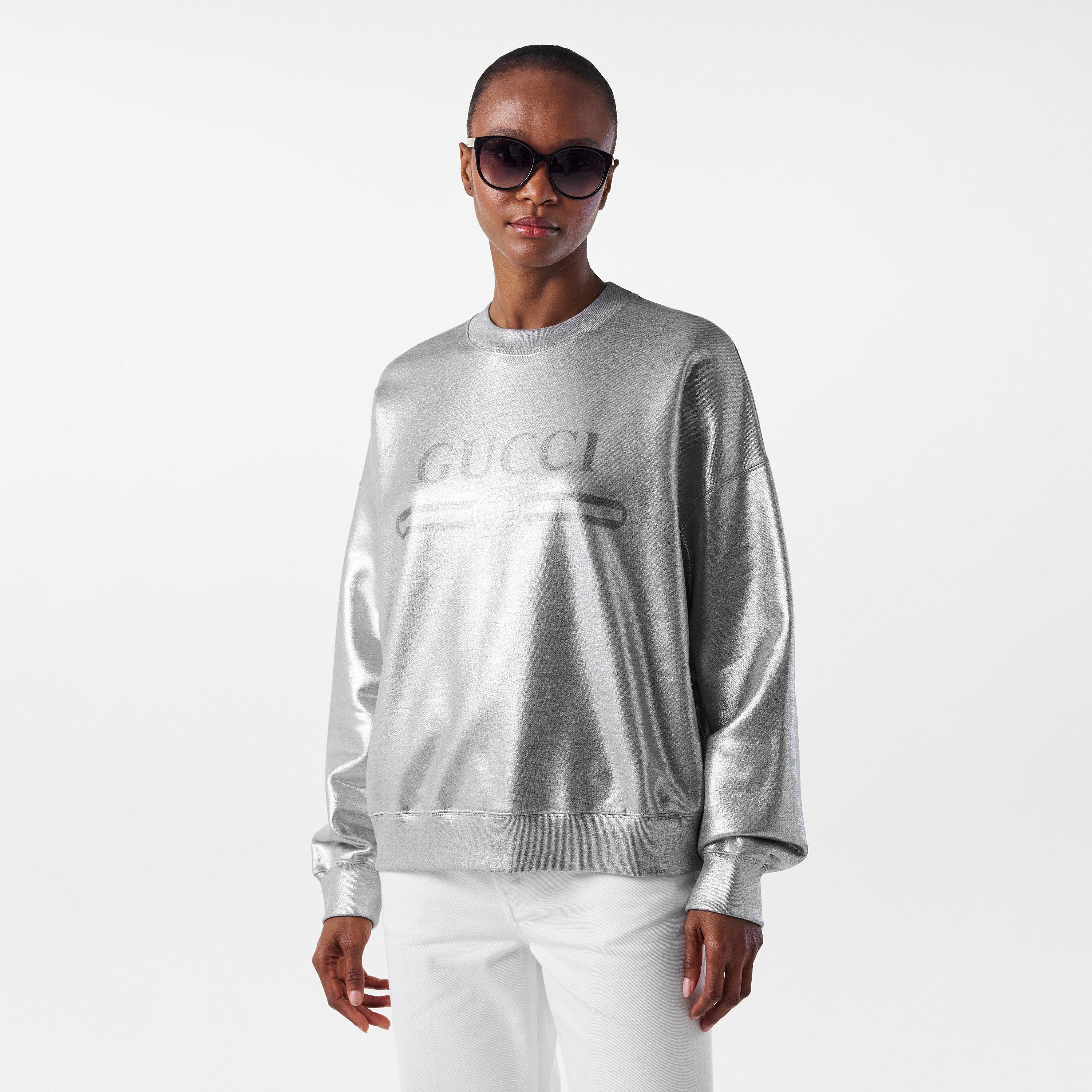 Grey/Silver - Gucci - Crew Neck Sweatshirt - 3