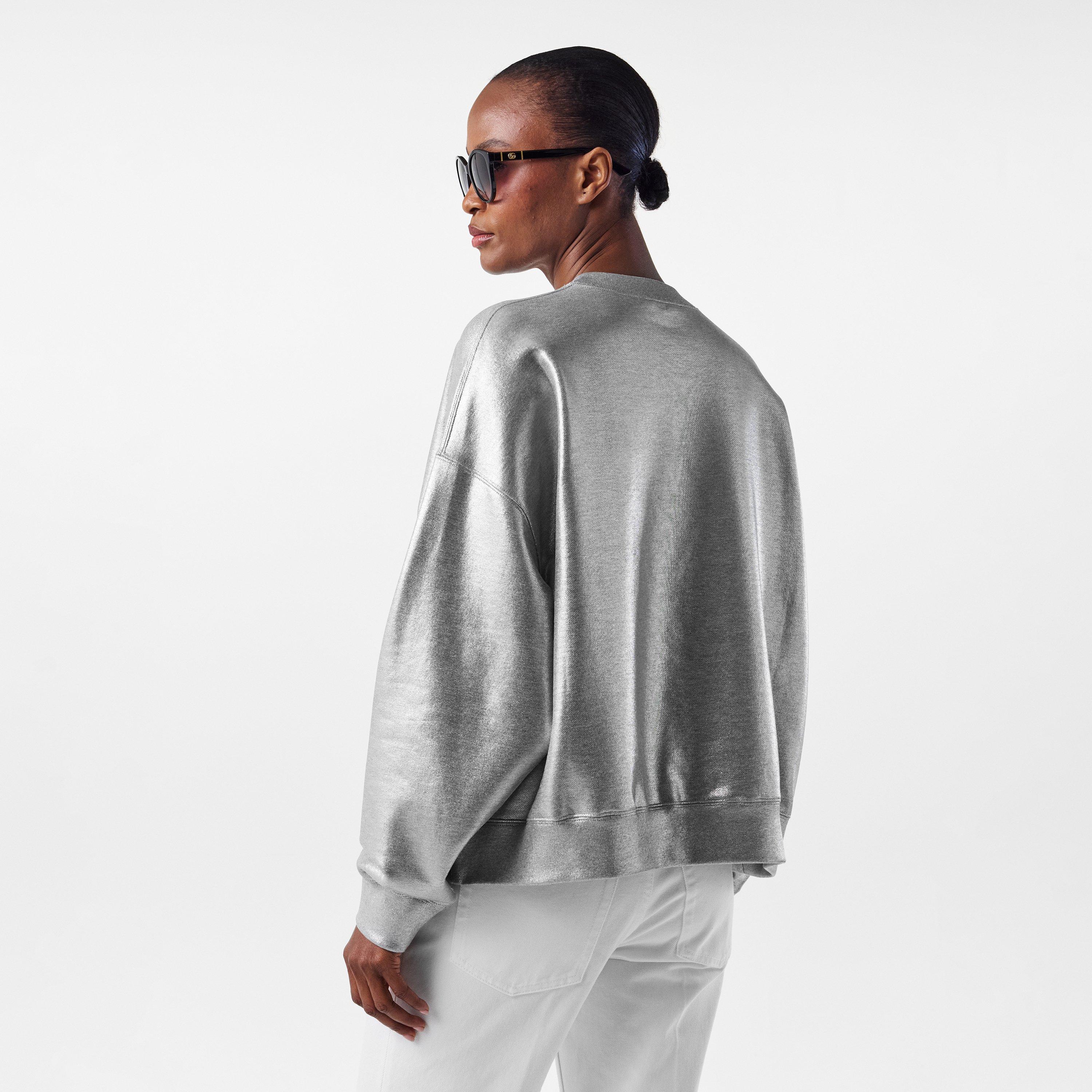 Grey/Silver - Gucci - Crew Neck Sweatshirt - 4