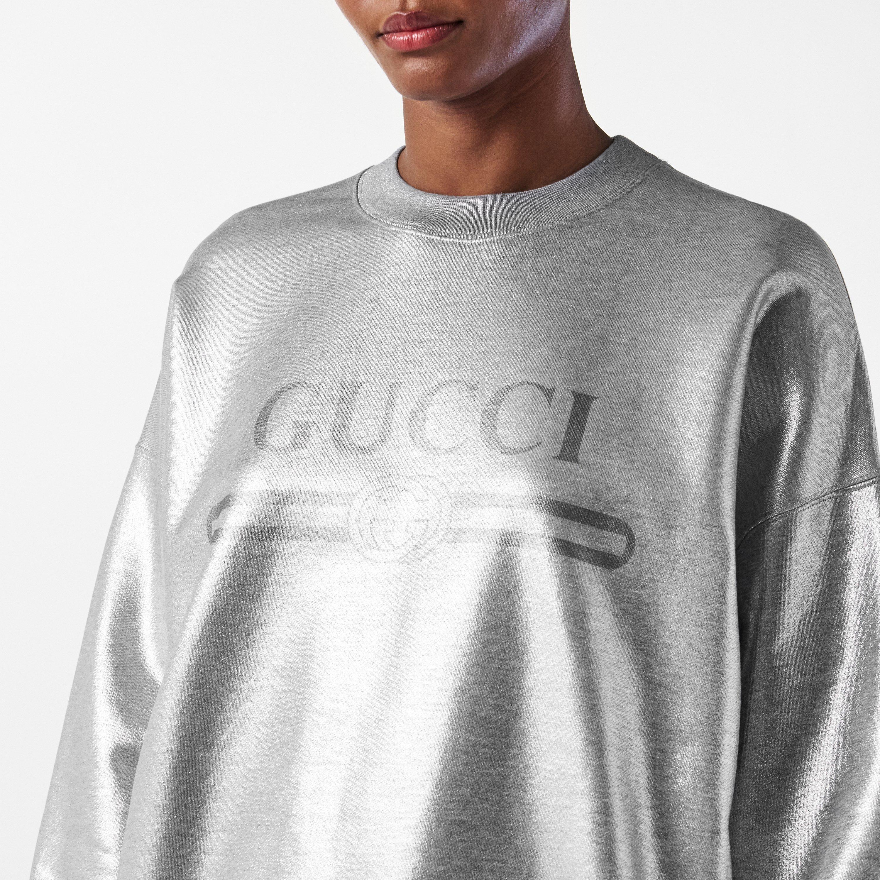 Grey/Silver - Gucci - Crew Neck Sweatshirt - 5