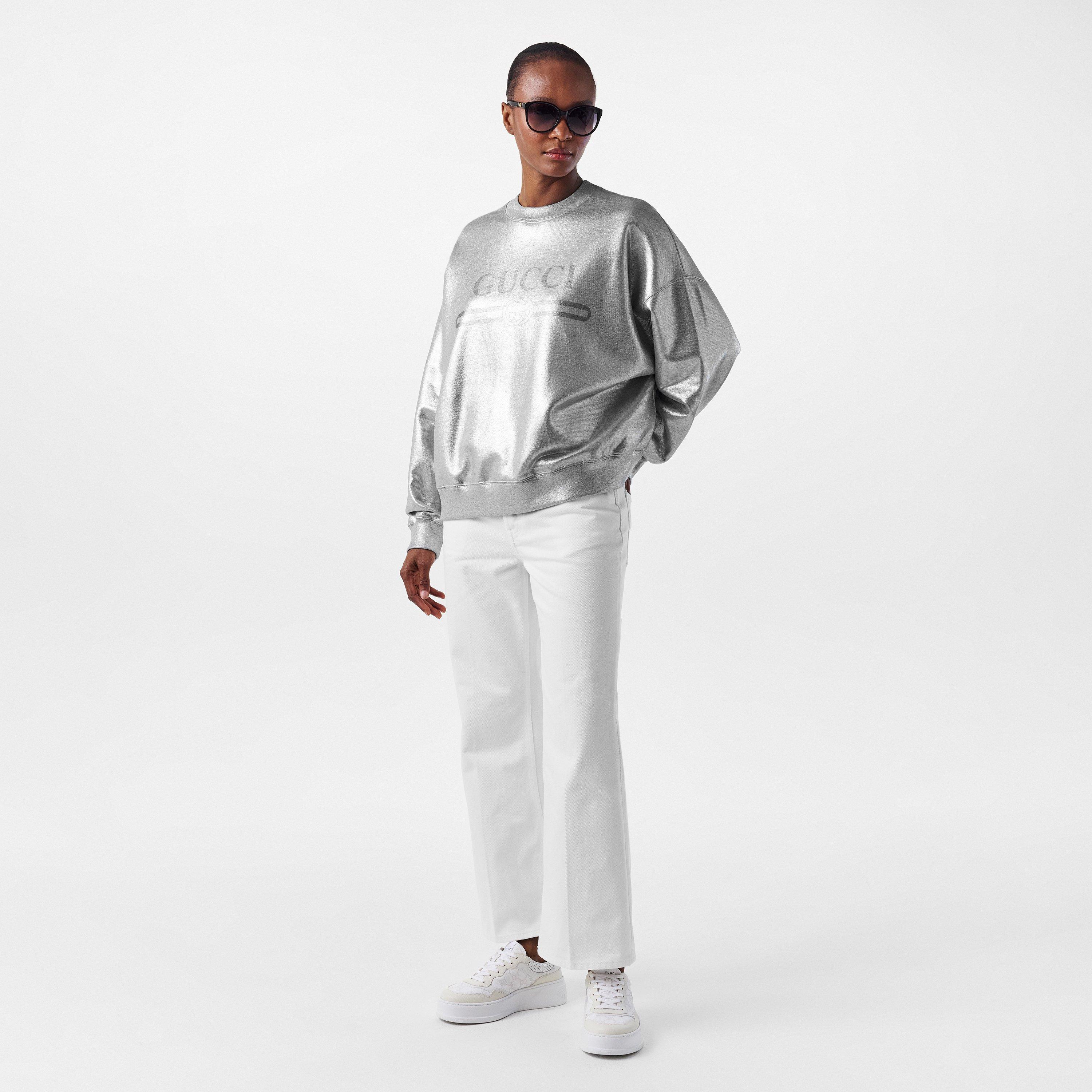 Grey/Silver - Gucci - Crew Neck Sweatshirt - 6