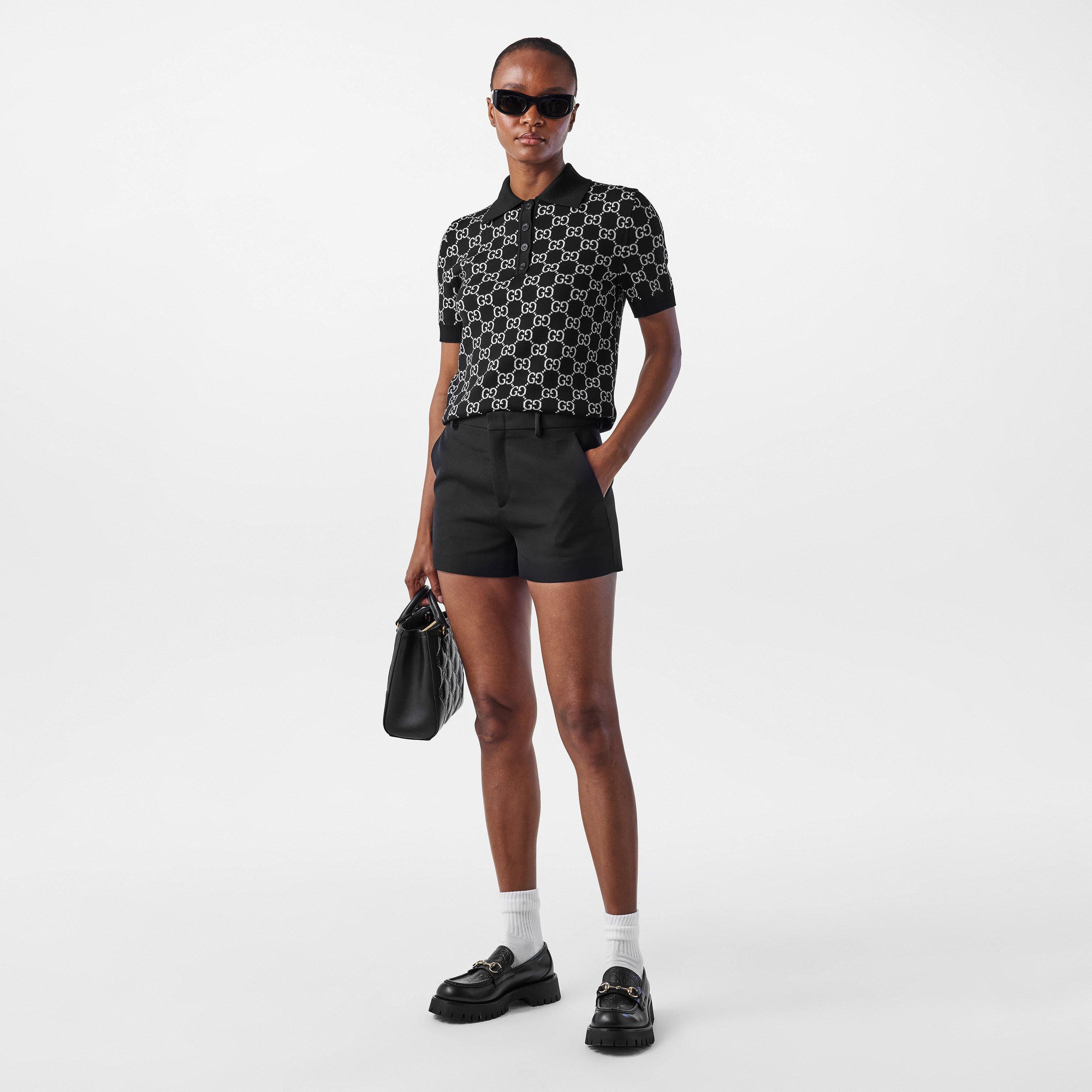 Black/White - Gucci - Reversible GG Wool Jacquard Polo Shirt - 6