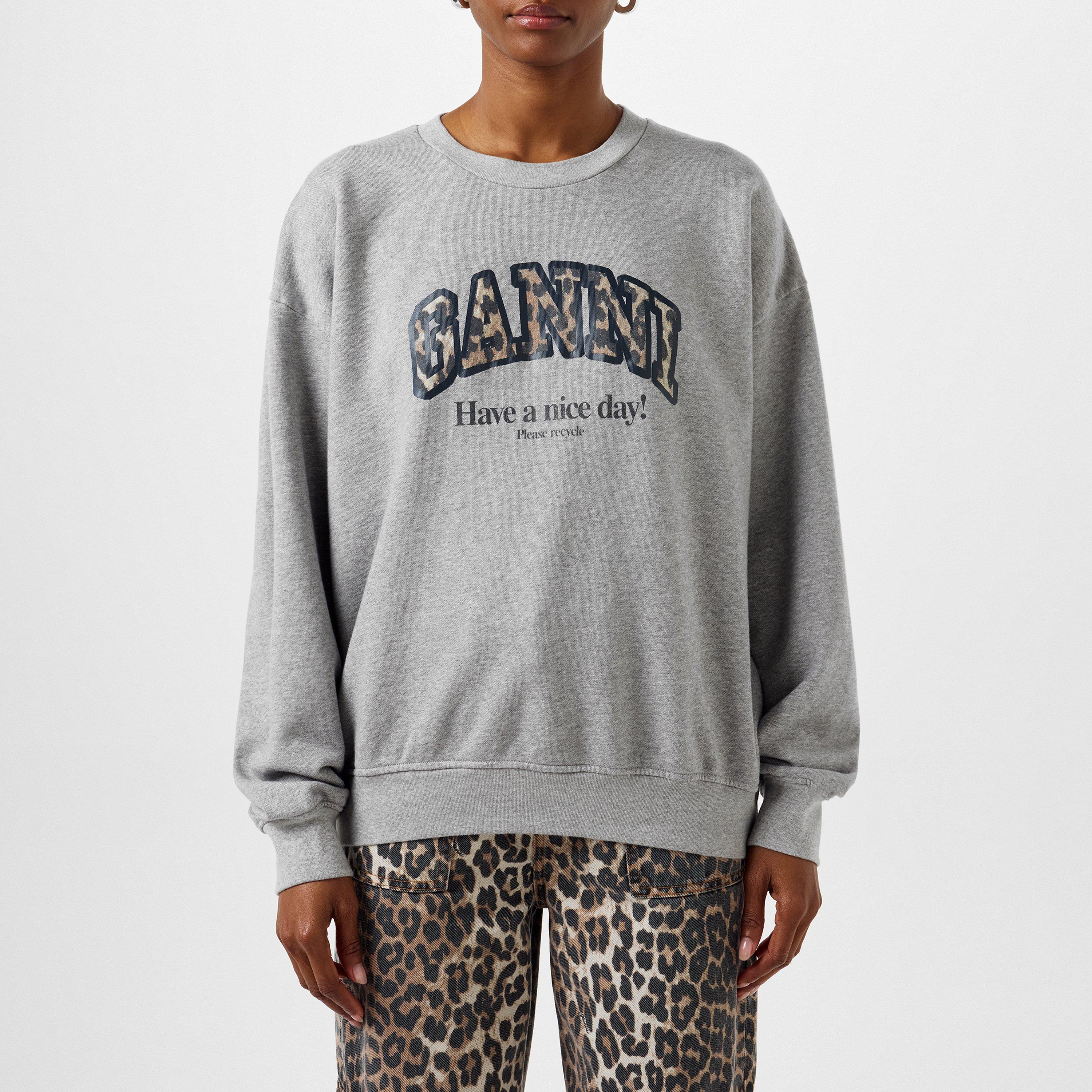 Paloma Melange - Ganni - Women's Graphic Crew-neck Sweatshirt - 1